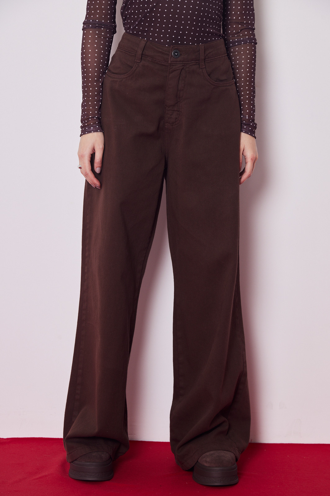 CALÇA JEANS WIDE LEG MARROM CALÇA JEANS WIDE LEG MARROM