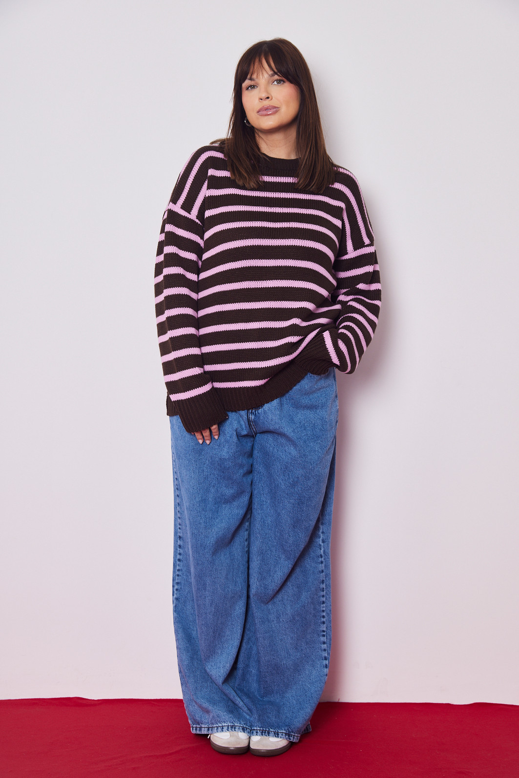 TRICOT LISTRADO MARROM/ROSA TRICOT LISTRADO MARROM/ROSA