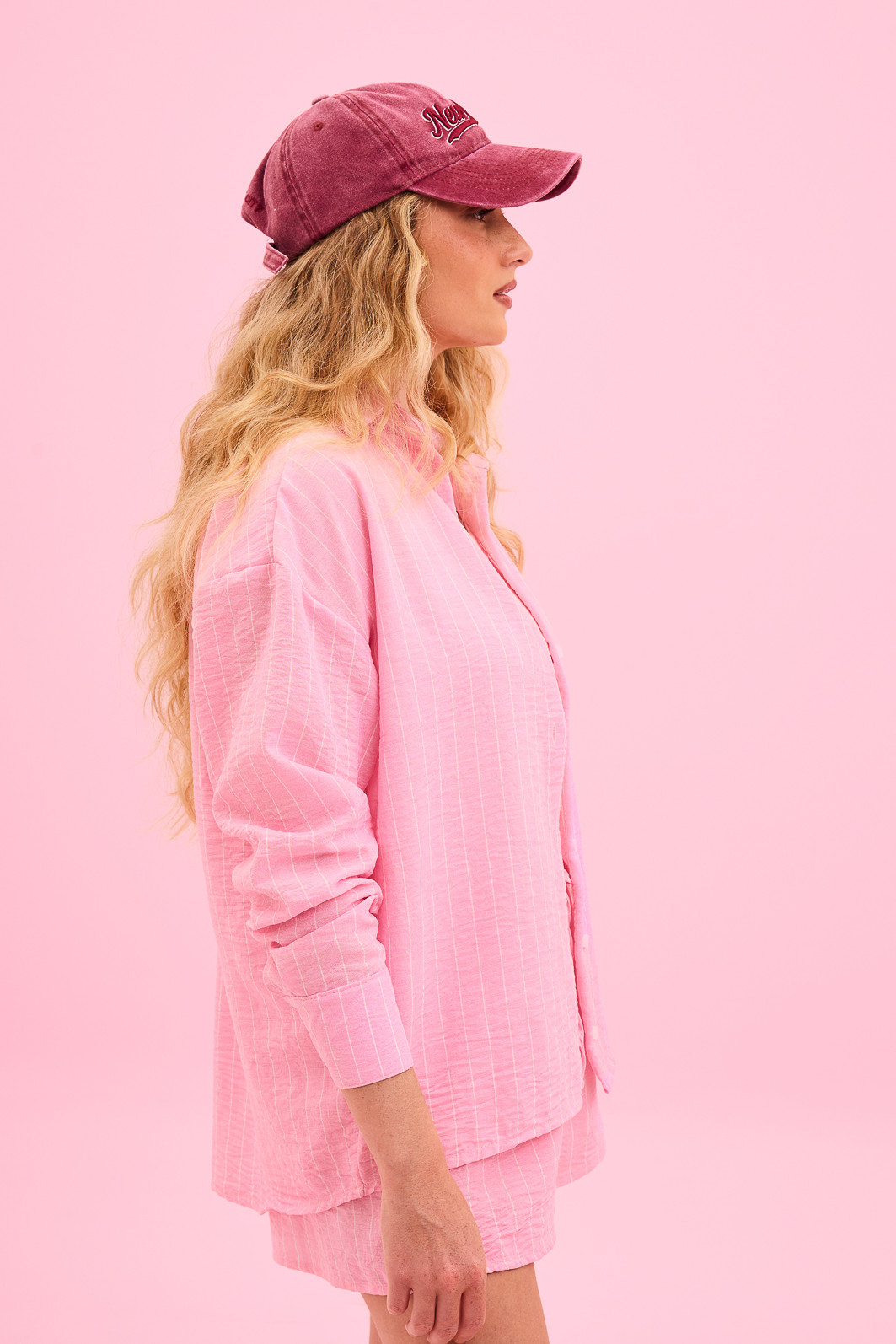 CAMISA AGATHA LISTRADO ROSA