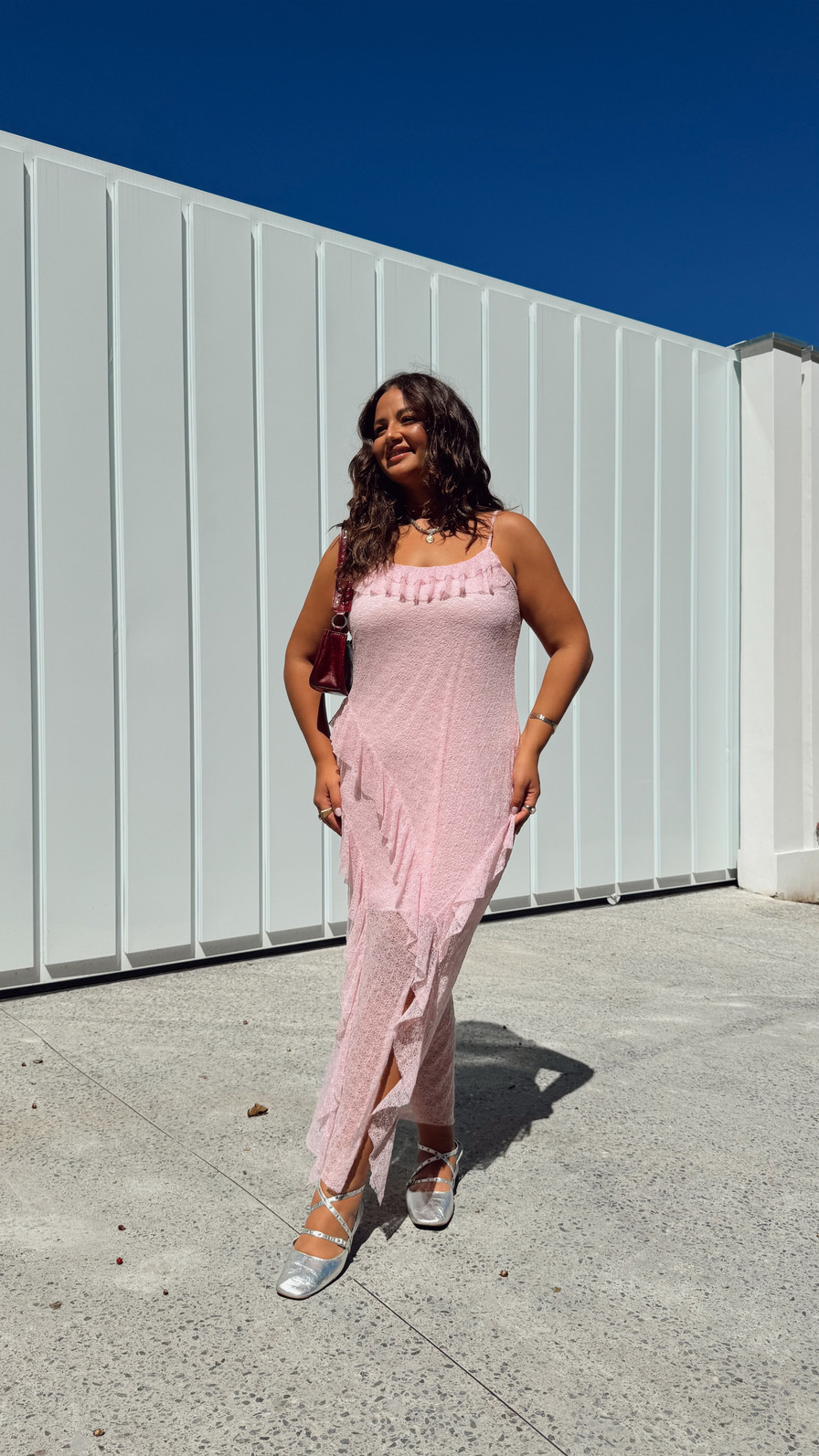 VESTIDO MIDI MILENA ROSA VESTIDO MIDI MILENA ROSA