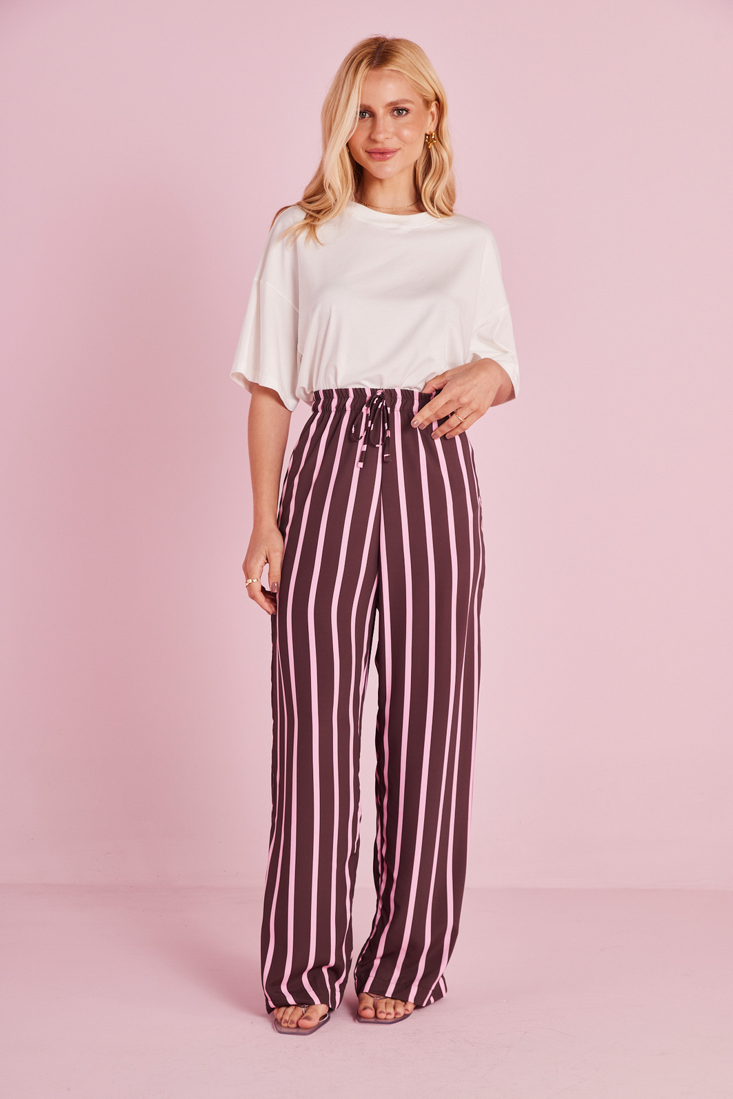 CALÇA LISTRA JULIA LISTRADO ROSA CALÇA LISTRA JULIA LISTRADO ROSA