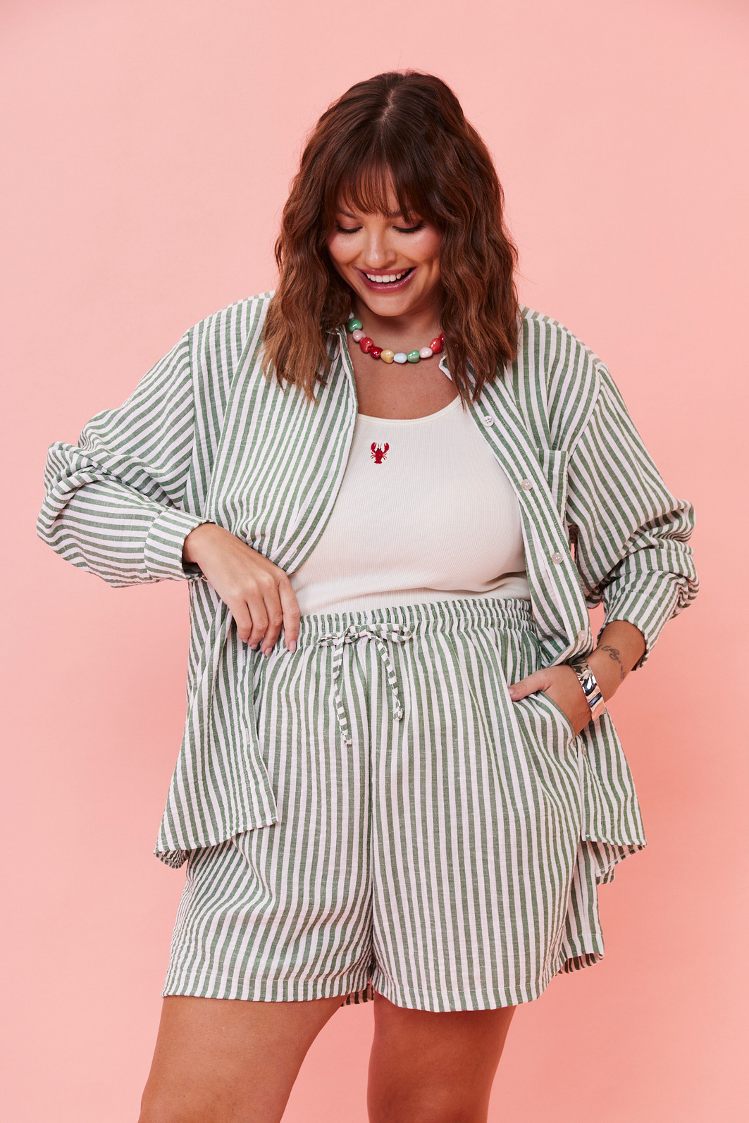 CAMISA ANA LISTRADO VERDE CAMISA ANA LISTRADO VERDE