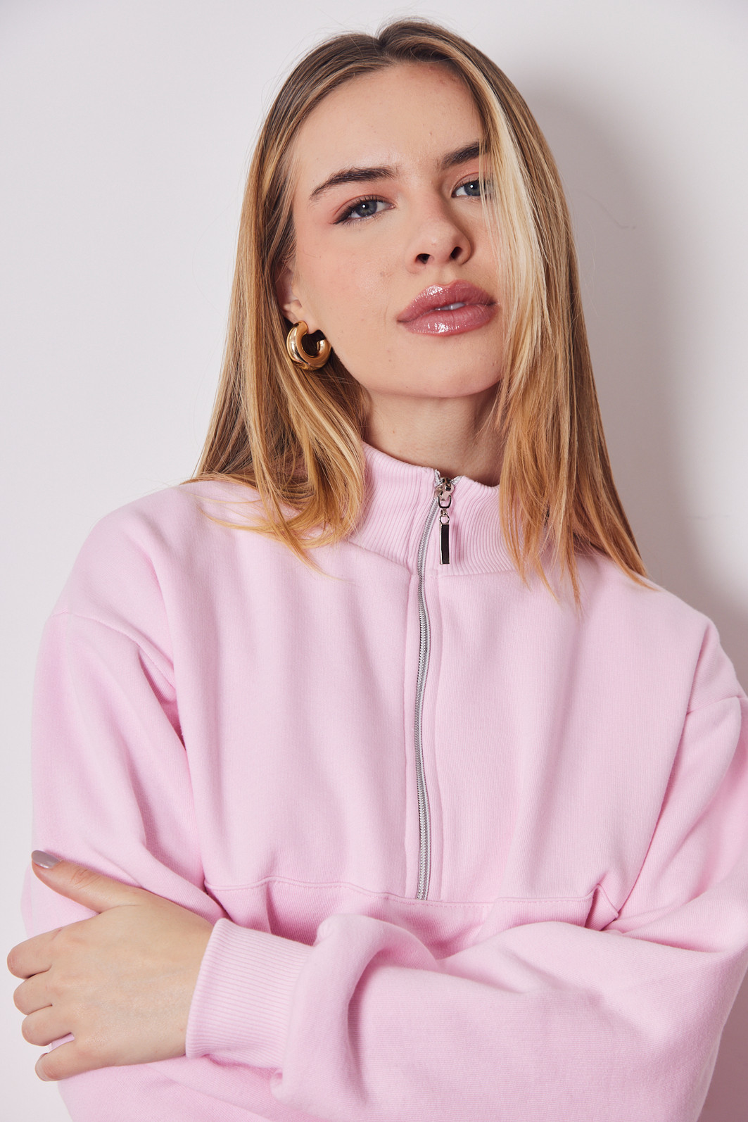 CASACO DE MOLETOM PREMIUM COM ZIPER ROSA CASACO DE MOLETOM PREMIUM COM ZIPER ROSA