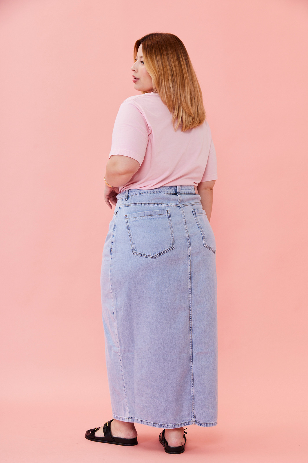 Saia Midi Jeans Eleonora JEANS CLARO