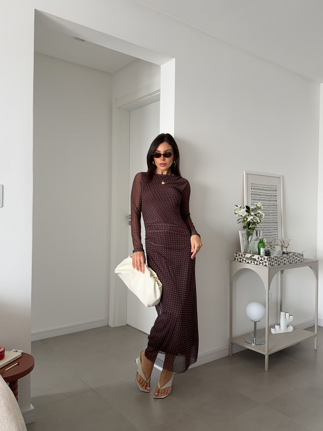 VESTIDO TULE BEATRIZ POA MARROM VESTIDO TULE BEATRIZ POA MARROM
