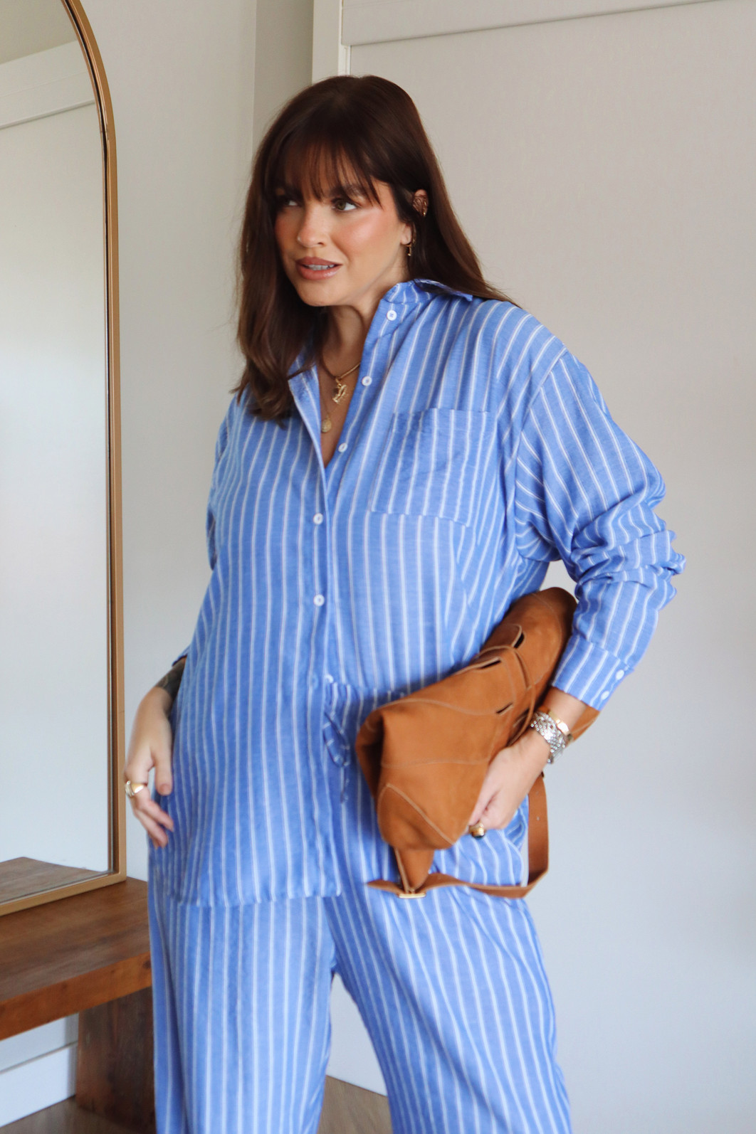 CAMISA VALENTINA LISTRADO AZUL