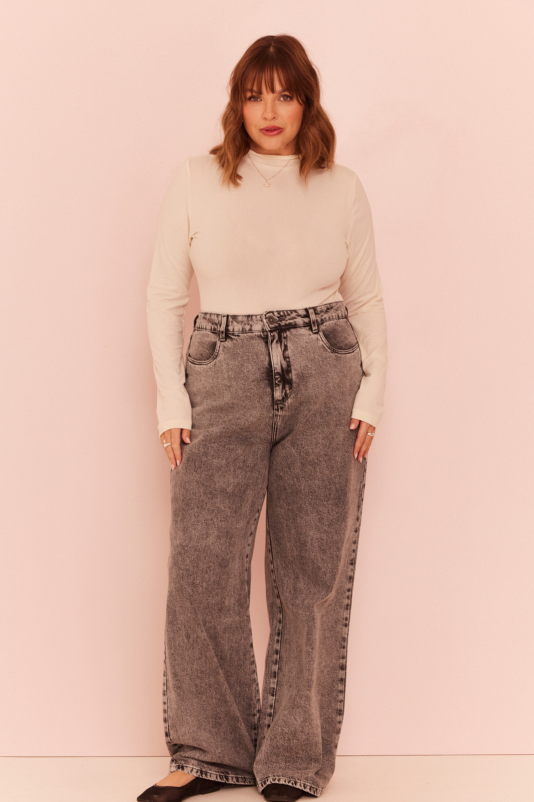 CALÇA JEANS WIDE LEG RAVENNA JEANS PRETO ESTONADO CALÇA JEANS WIDE LEG RAVENNA JEANS PRETO ESTONADO