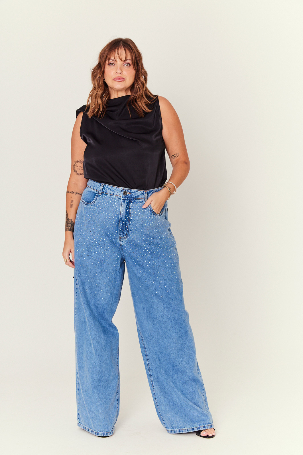 CALÇA JEANS COM STRASS JEANS CALÇA JEANS COM STRASS JEANS