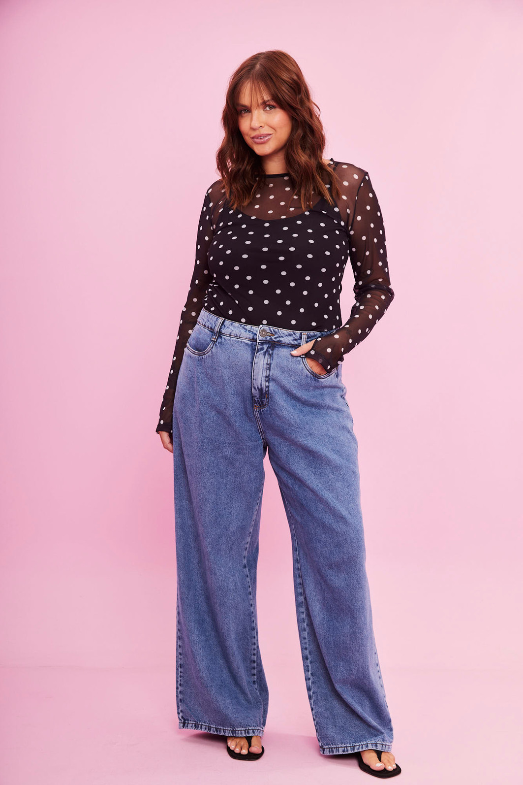 Calça Jeans Wide Leg Dulce JEANS ESCURO Calça Jeans Wide Leg Dulce JEANS ESCURO