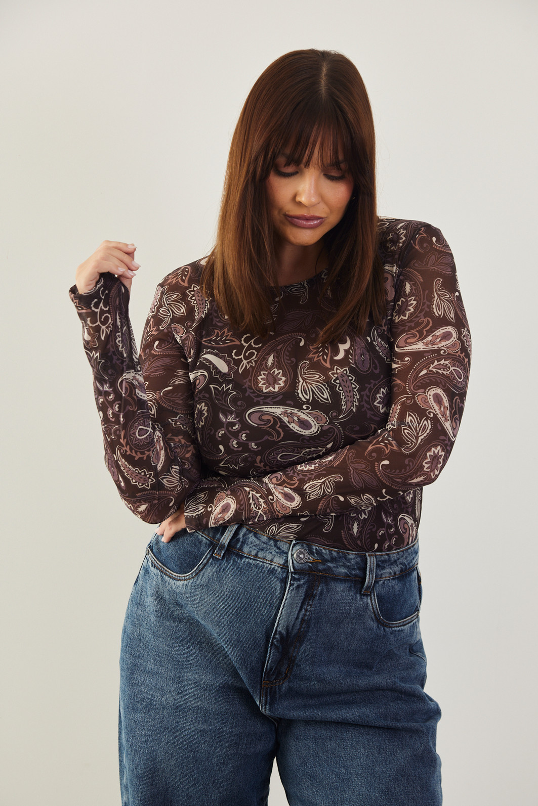 BLUSA DE TULE COM REGATA PAISLEY BLUSA DE TULE COM REGATA PAISLEY