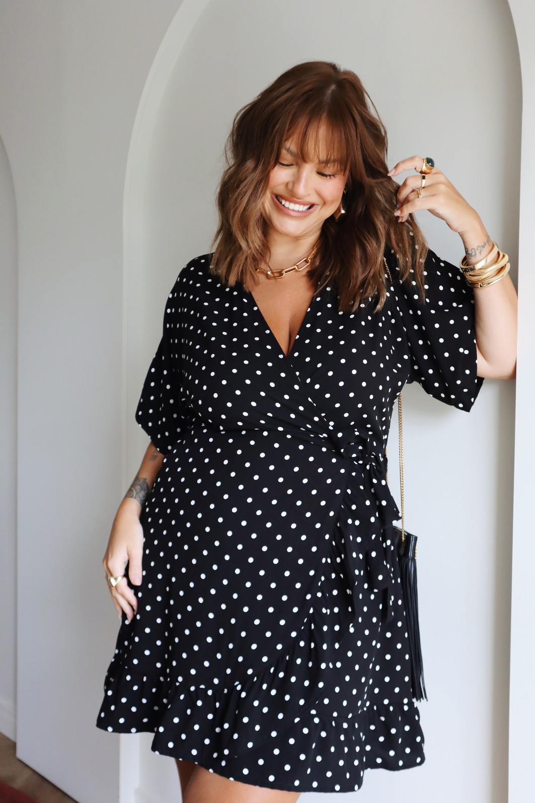 VESTIDO HELENA POA FUNDO PRETO VESTIDO HELENA POA FUNDO PRETO