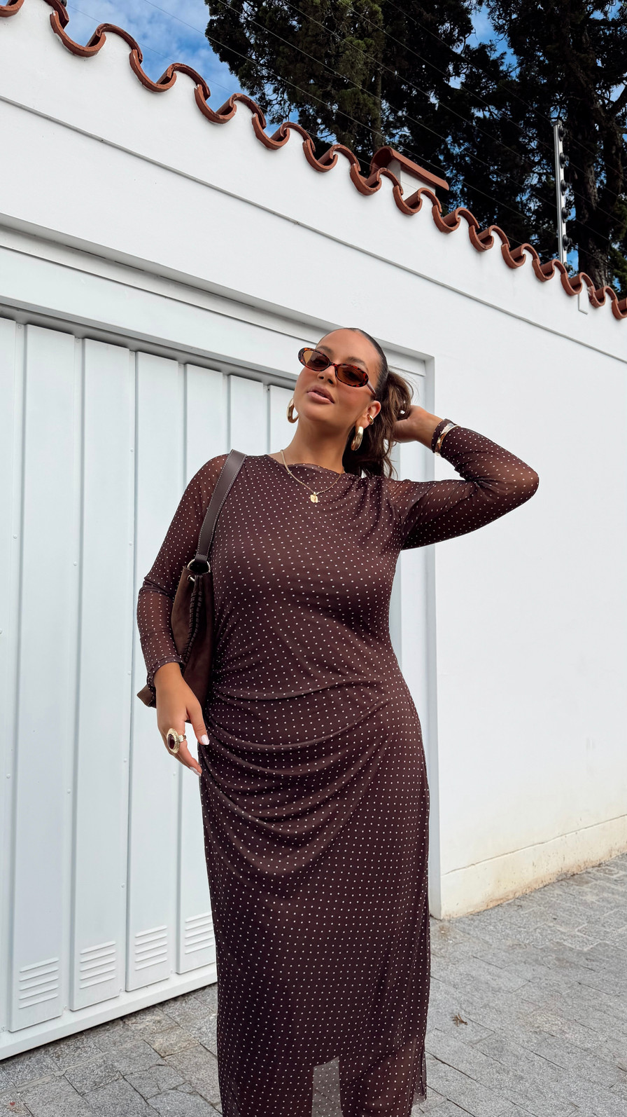 VESTIDO BEATRIZ POA MARROM VESTIDO BEATRIZ POA MARROM