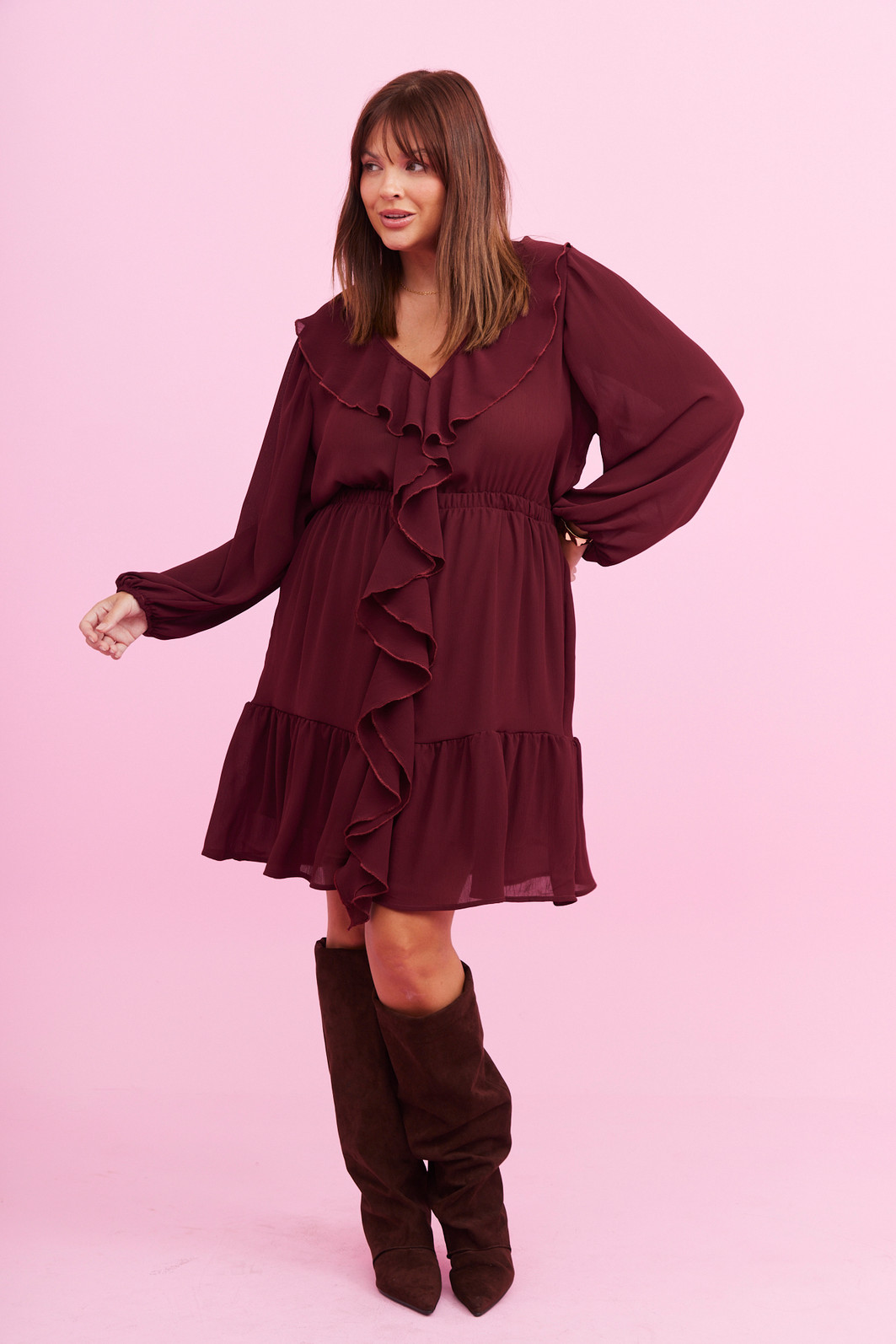 VESTIDO KARINA BORDO