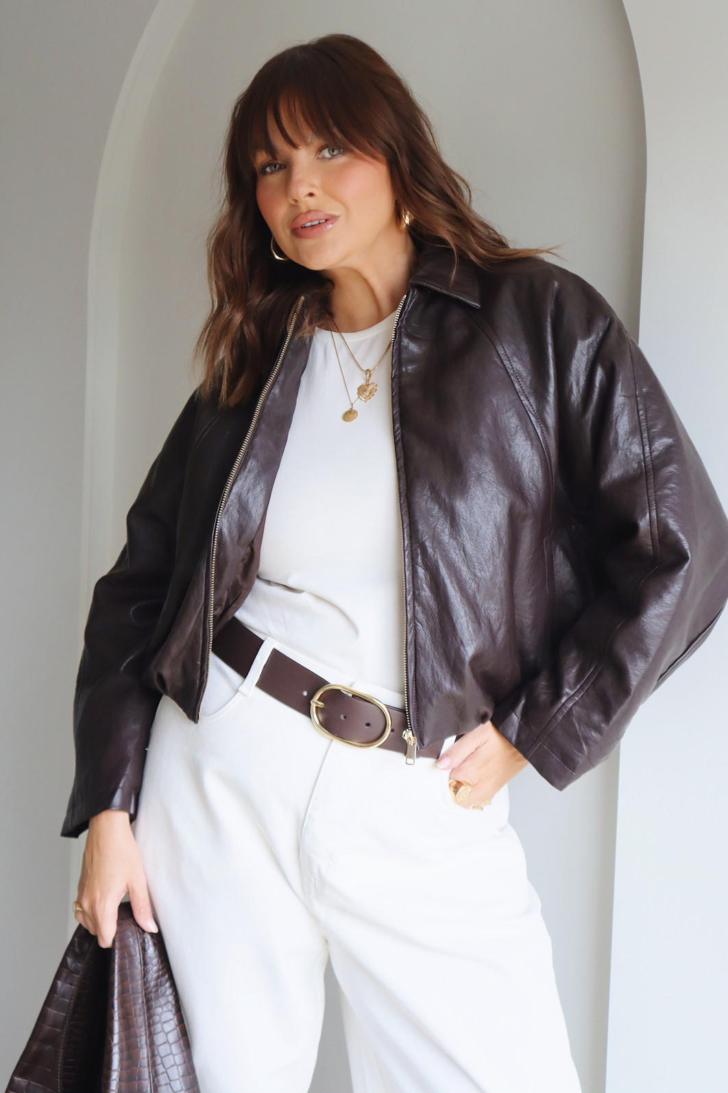 JAQUETA OVERSIZED P.U MARROM