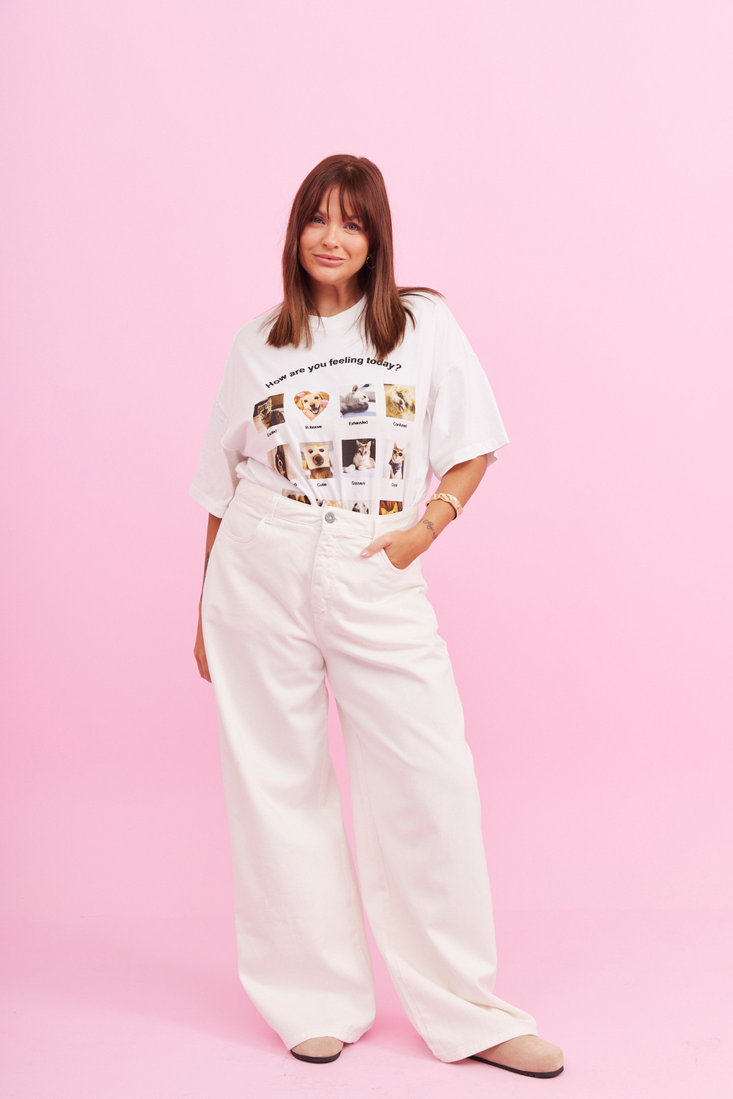 T-SHIRT OVER FEELING BRANCO ACUCAR T-SHIRT OVER FEELING BRANCO ACUCAR