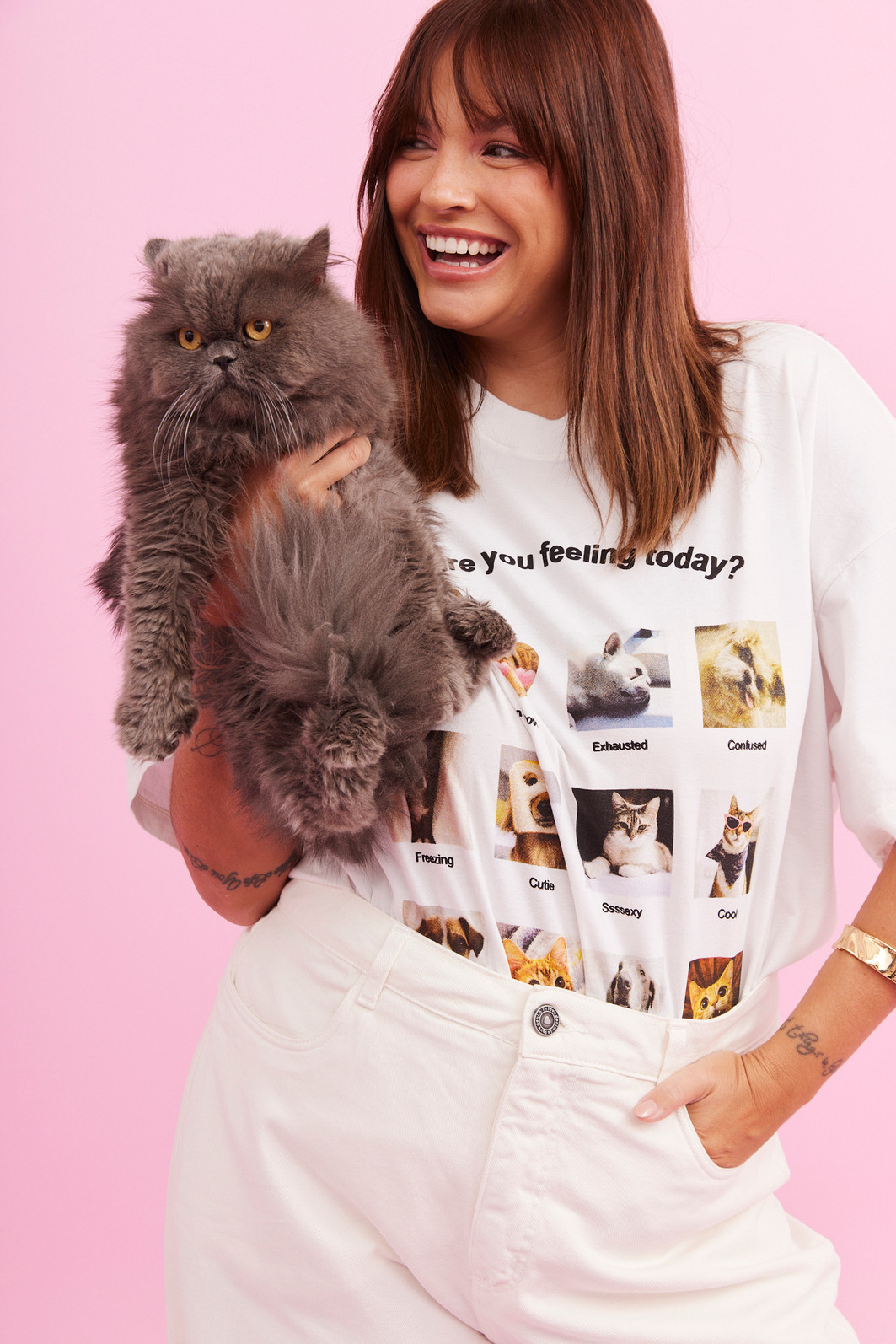 T-SHIRT OVER FEELING BRANCO ACUCAR T-SHIRT OVER FEELING BRANCO ACUCAR