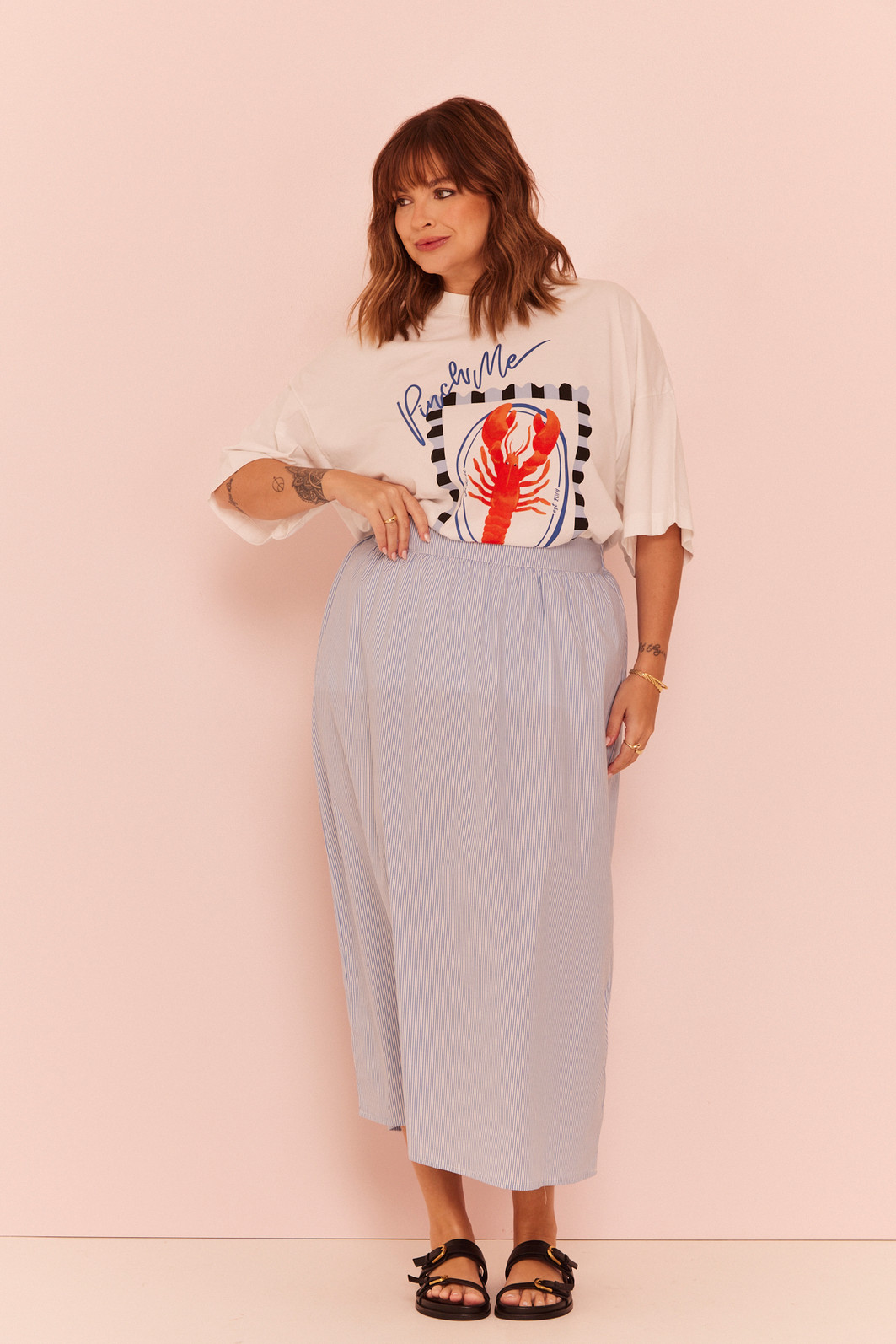 SAIA MIDI LISTRADA LUISA LISTRADO AZUL