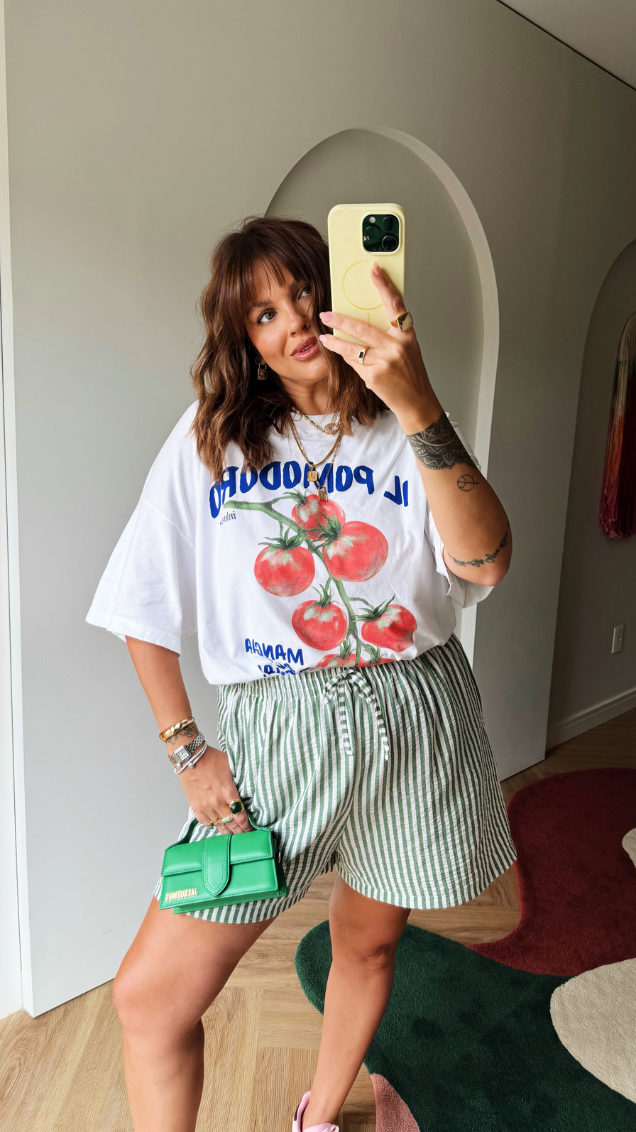 T-SHIRT OVER IL POMODORO BRANCO ACUCAR