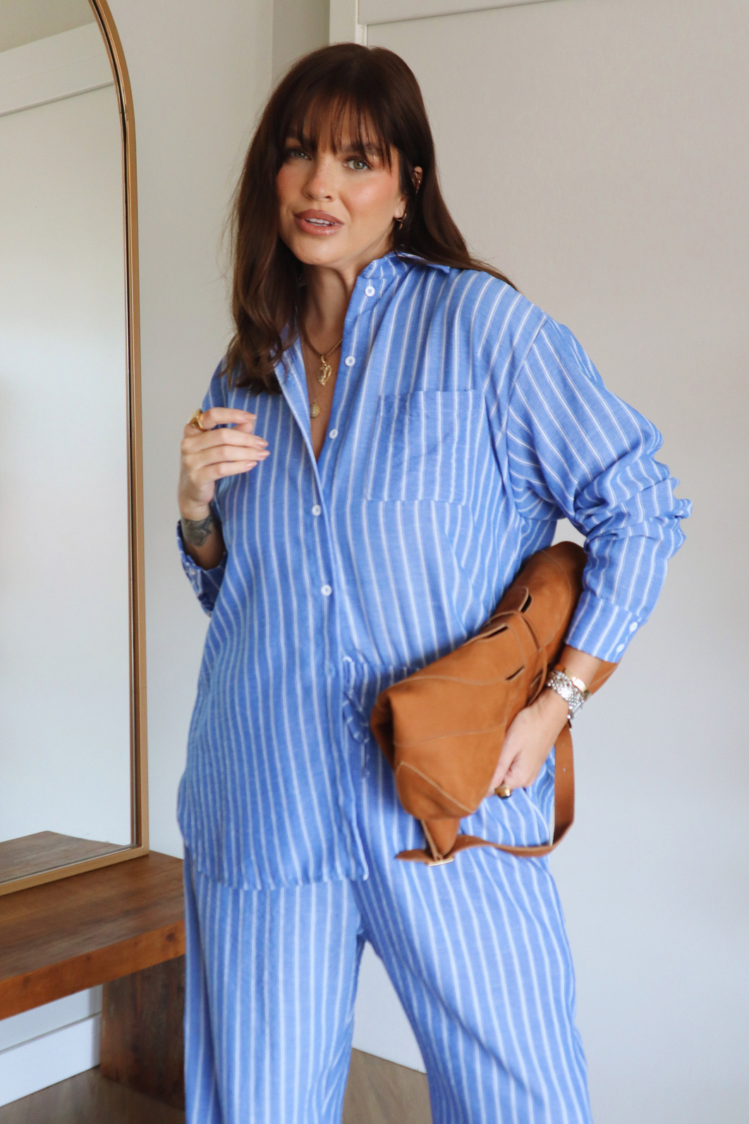 CAMISA VALENTINA LISTRADO AZUL