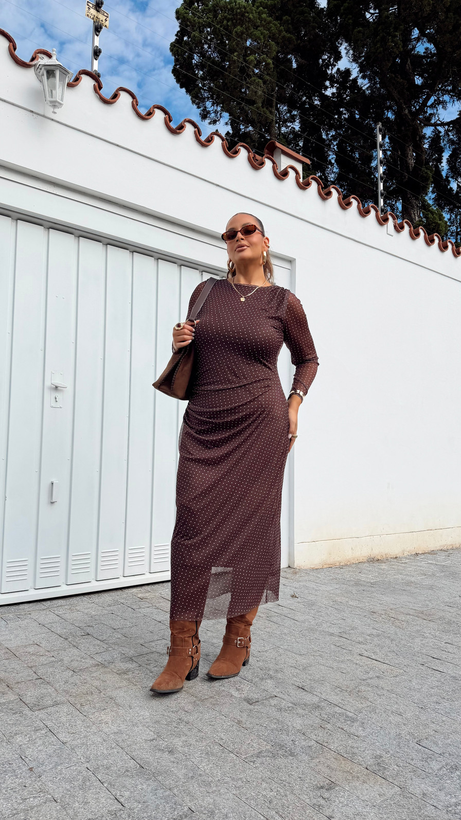 VESTIDO BEATRIZ POA MARROM VESTIDO BEATRIZ POA MARROM