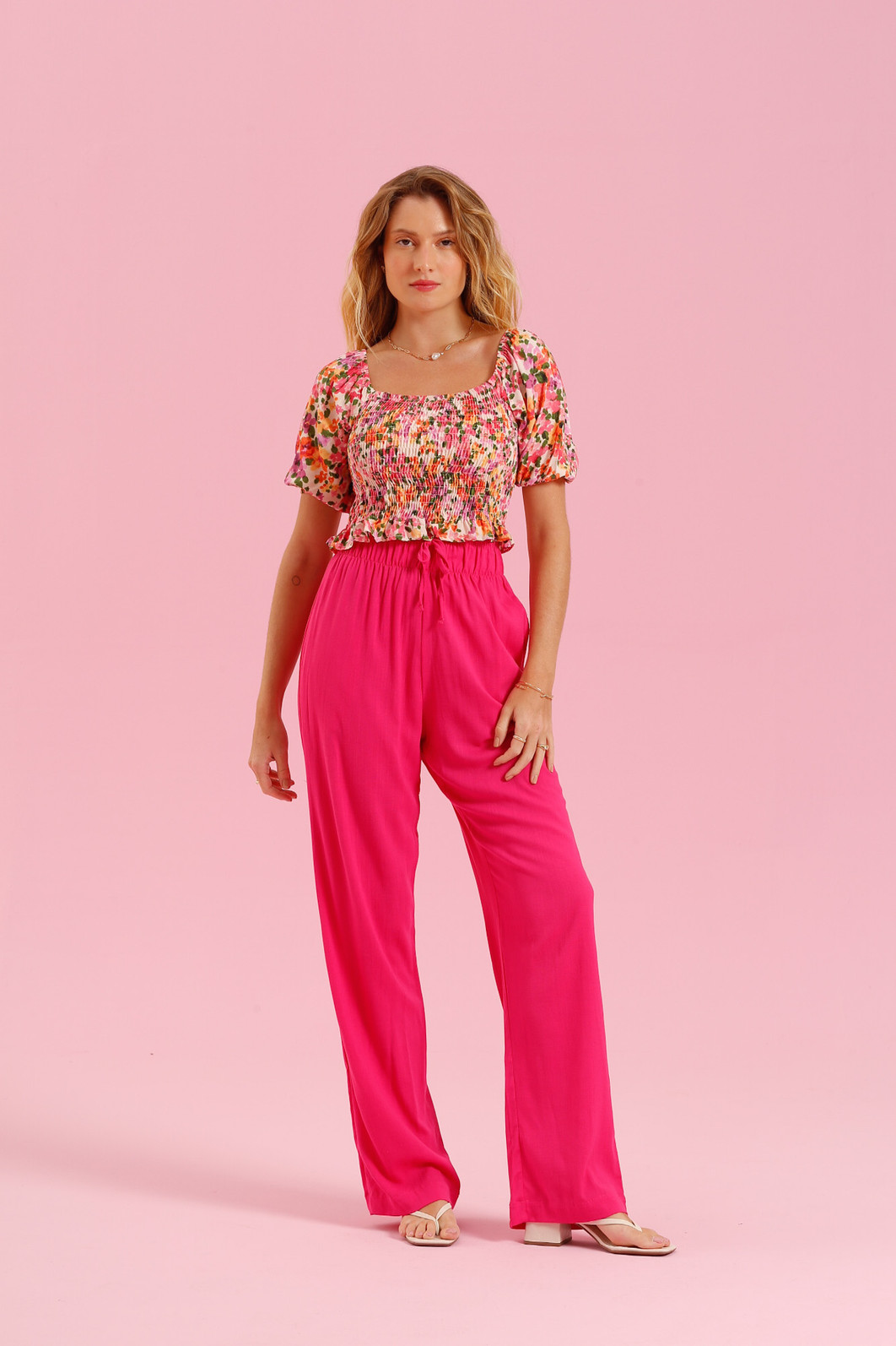 BLUSA ROSA ESTAMPA FLORAL BLUSA ROSA ESTAMPA FLORAL