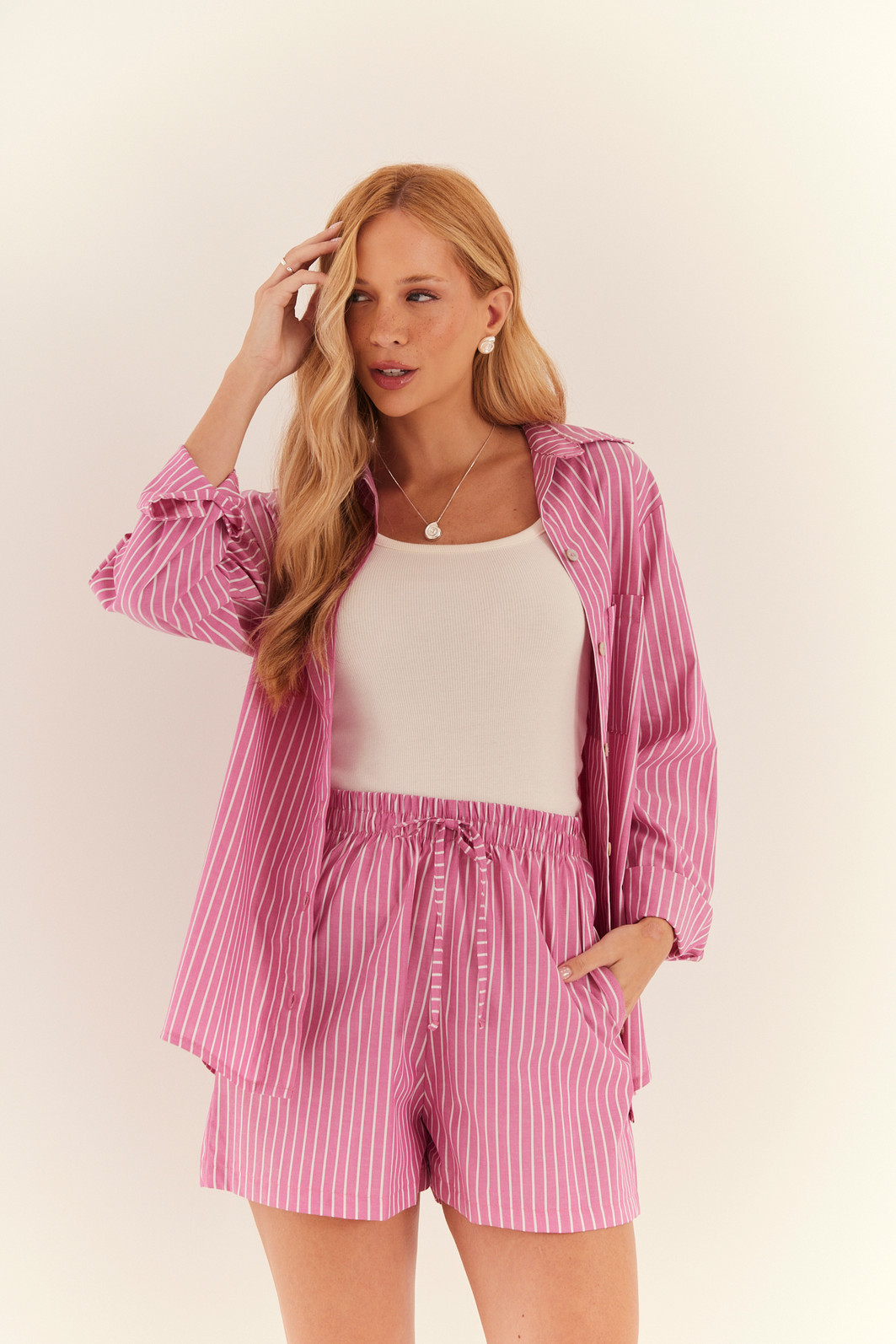 CAMISA JENNI LISTRADO ROSA