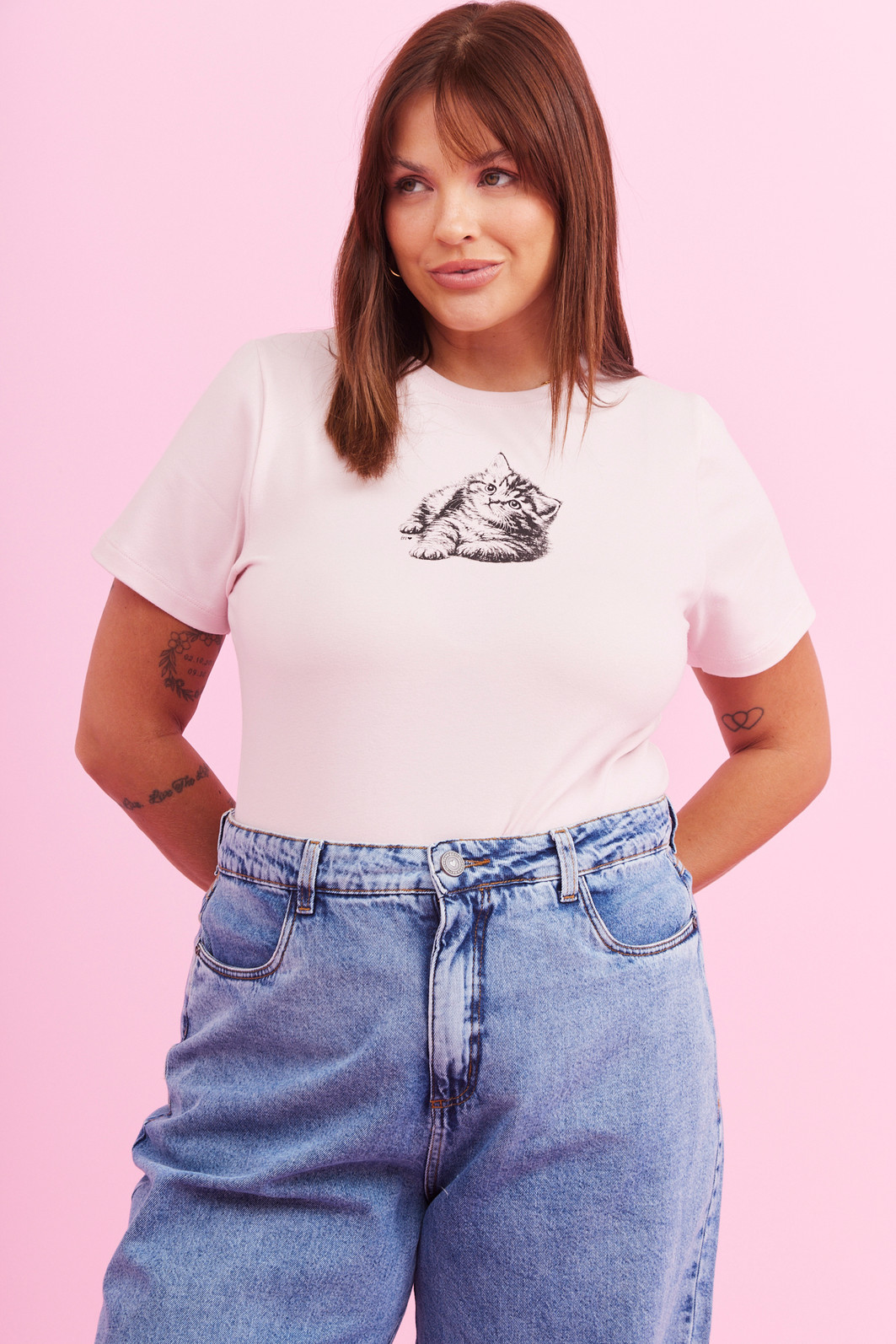 BABY TEE CAT ROSA CLARO BABY TEE CAT ROSA CLARO