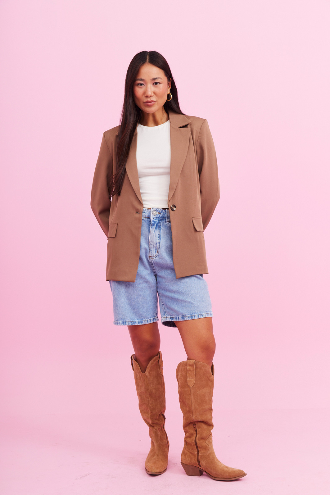 BLAZER CIDA MARROM BLAZER CIDA MARROM