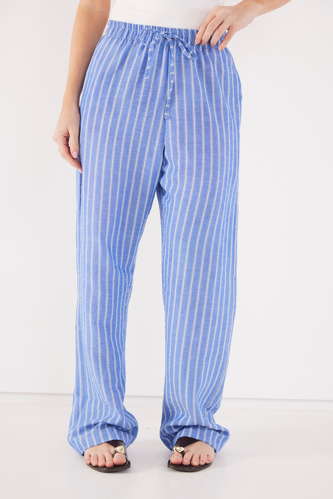 CALÇA LISTRADA VALENTINA LISTRA AZUL