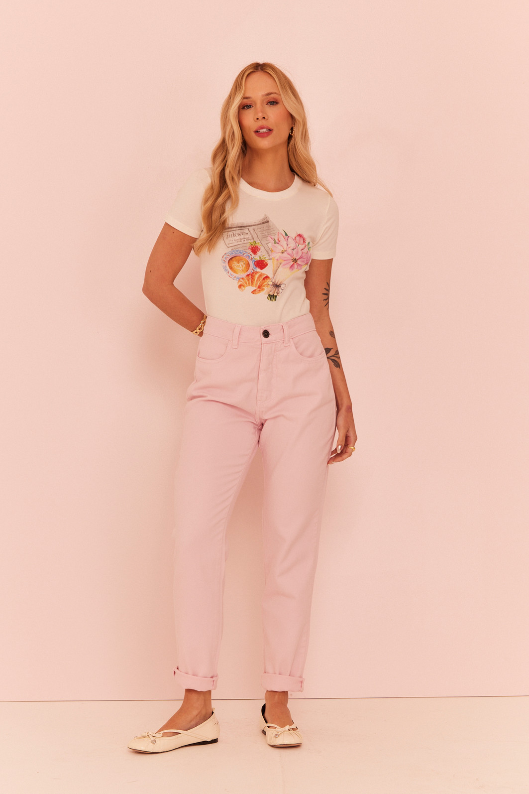 BABY TEE JORNAL PARIS OFF WHITE