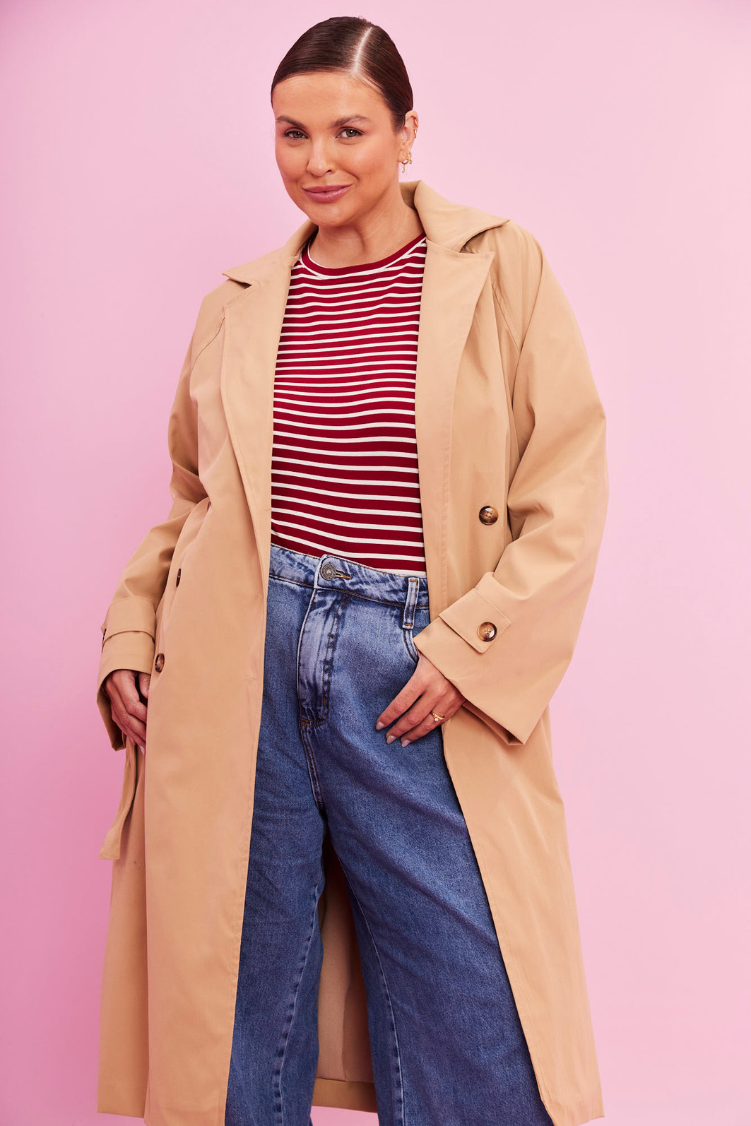 BLUSA LISTRADA COMFY BORDO