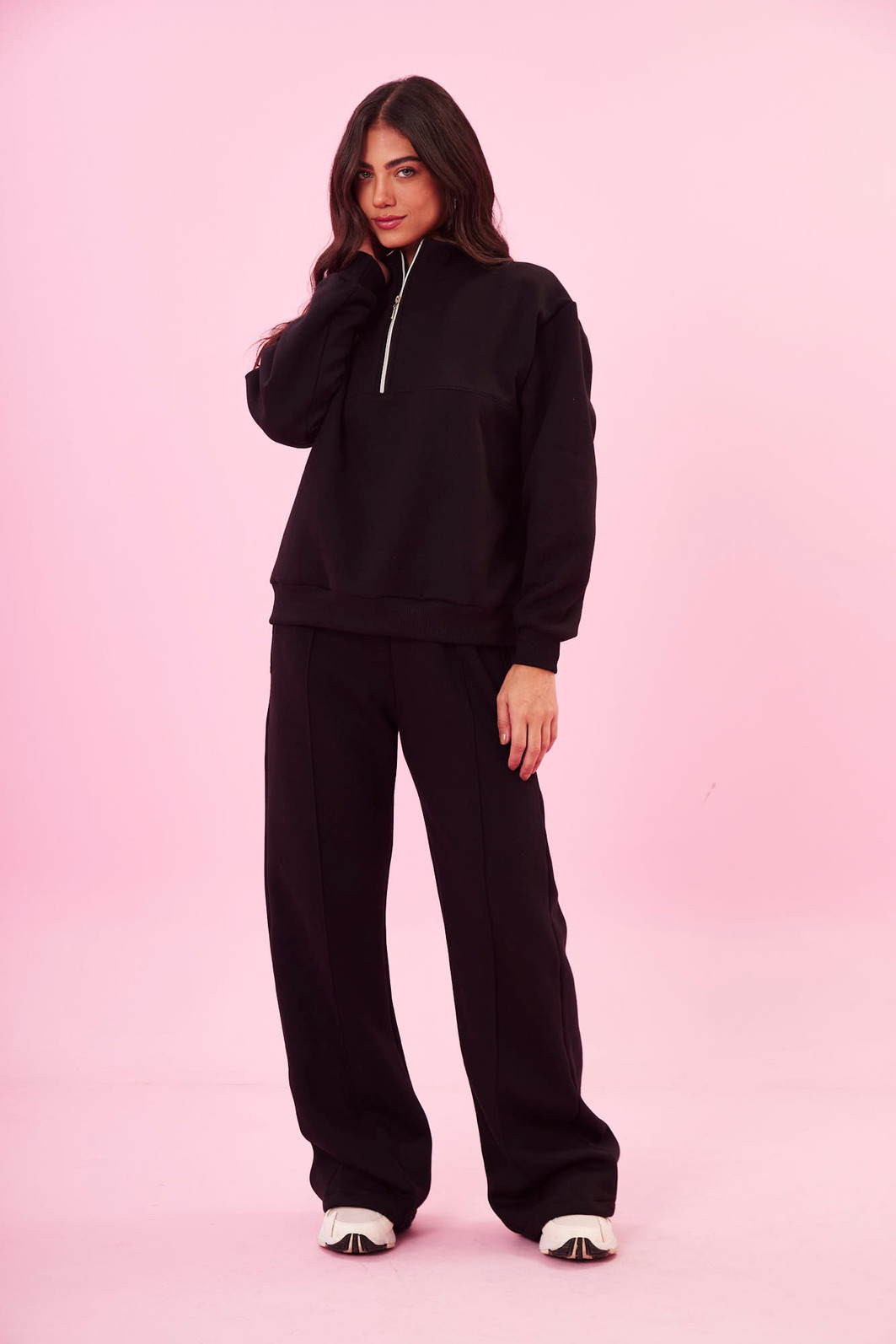 CONJUNTO PREMIUM DE MOLETOM COM ZIPER PRETO CONJUNTO PREMIUM DE MOLETOM COM ZIPER PRETO