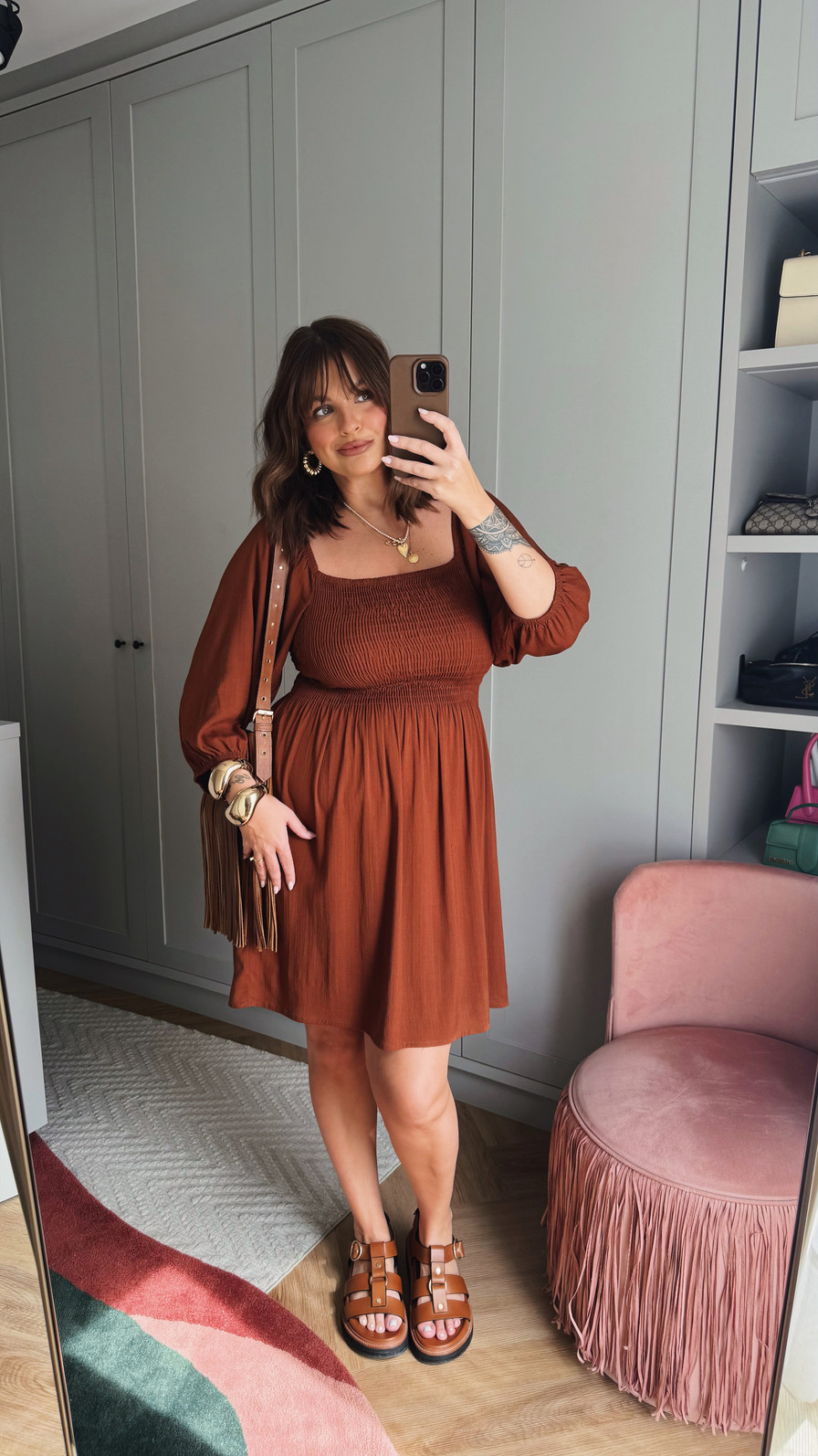 VESTIDO GABRIELE MARROM VESTIDO GABRIELE MARROM