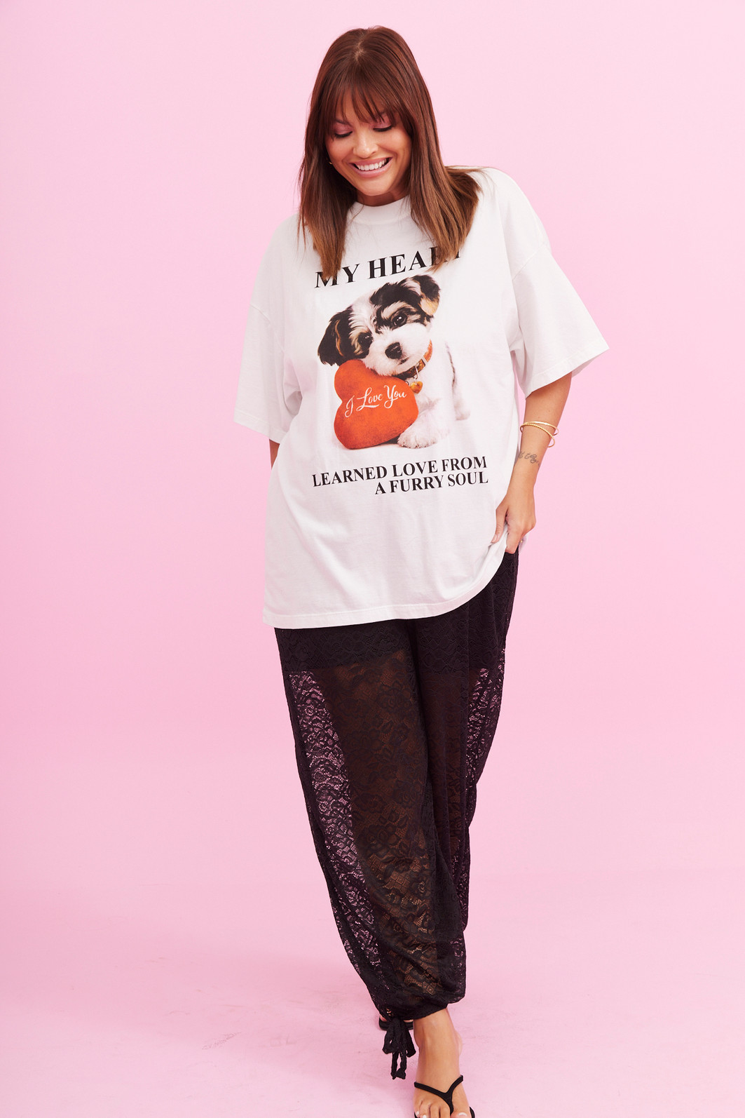 T-SHIRT OVER MY HEART BRANCO ACUCAR T-SHIRT OVER MY HEART BRANCO ACUCAR