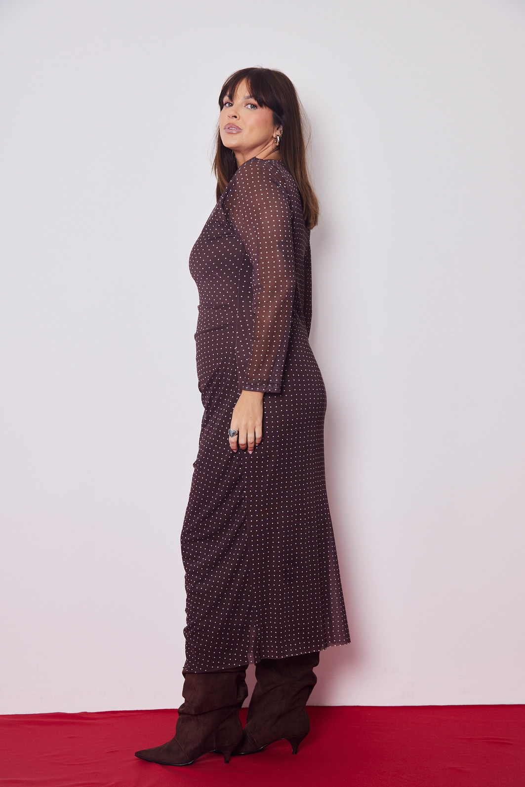 VESTIDO TULE BEATRIZ POA MARROM VESTIDO TULE BEATRIZ POA MARROM