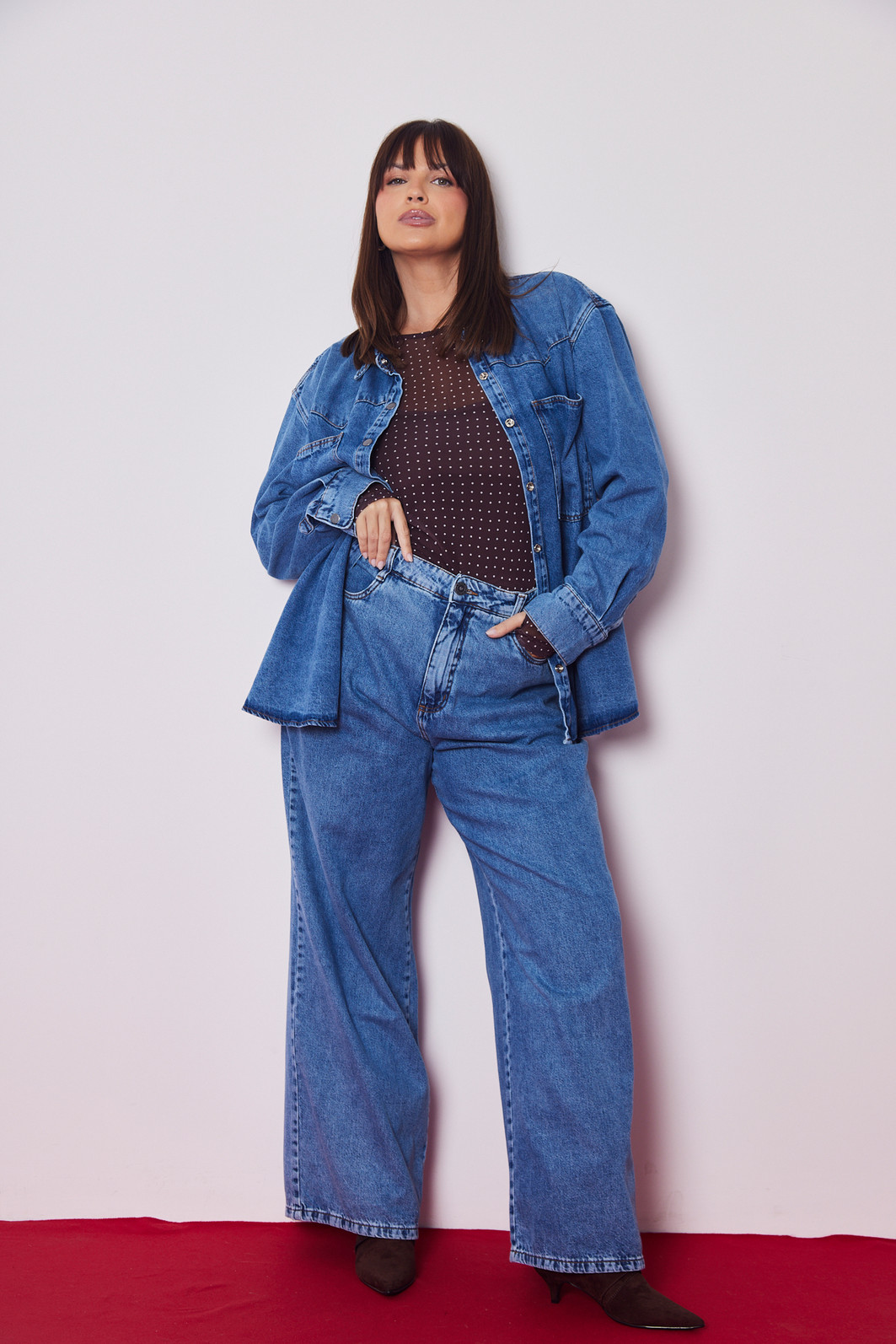 Calça Jeans Wide Leg Dulce JEANS ESCURO Calça Jeans Wide Leg Dulce JEANS ESCURO