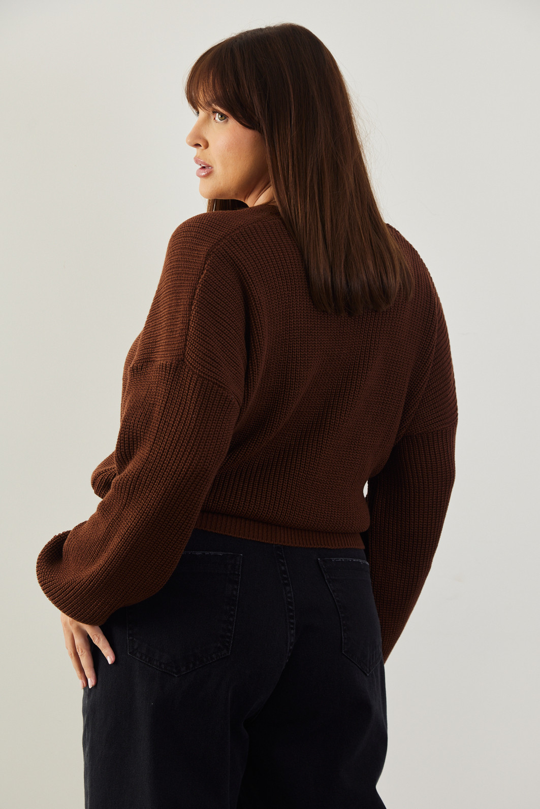 CARDIGAN TRICO LOLA MARROM CARDIGAN TRICO LOLA MARROM