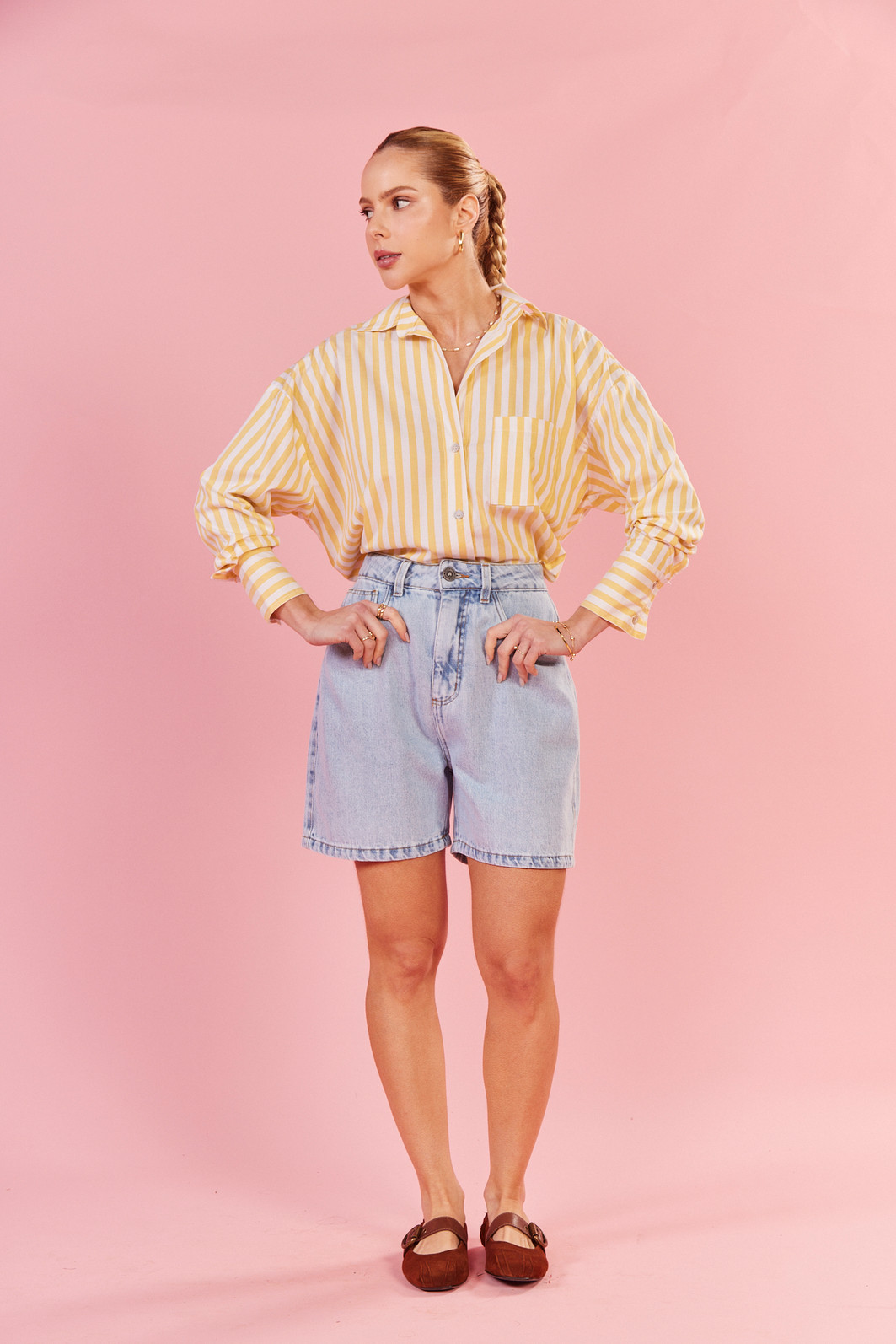 CAMISA SICILIA LISTRADO AMARELO CAMISA SICILIA LISTRADO AMARELO