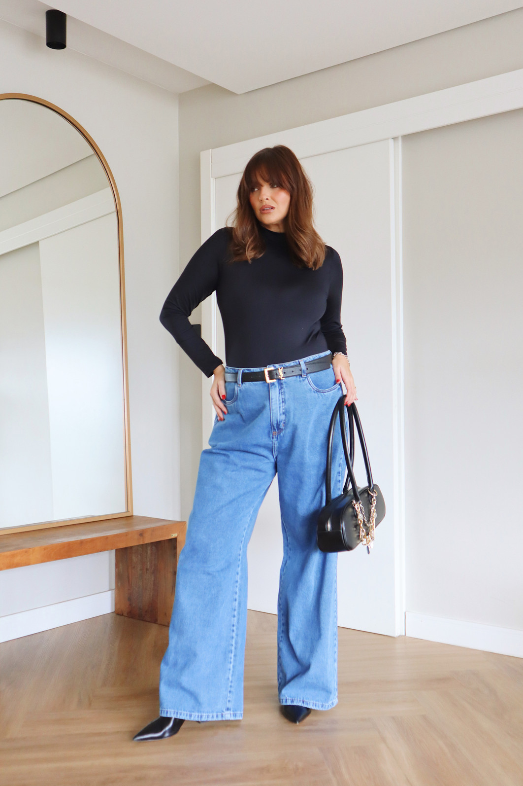 Calça Jeans Wide Leg Dulce JEANS ESCURO Calça Jeans Wide Leg Dulce JEANS ESCURO