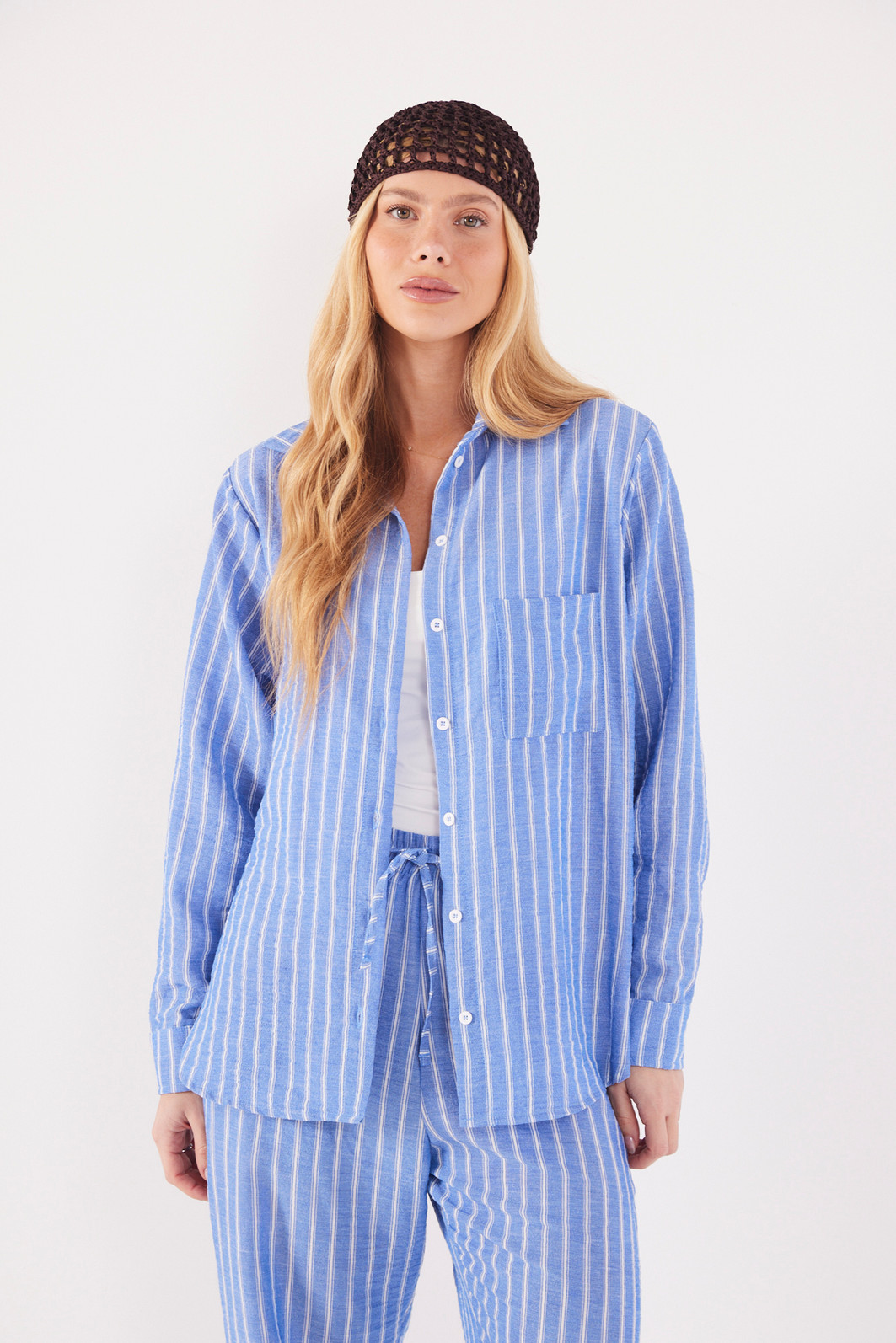 CAMISA VALENTINA LISTRADO AZUL