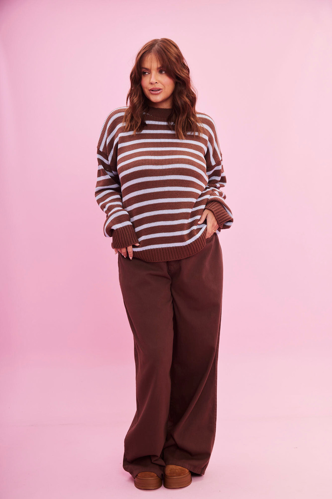 CALÇA JEANS WIDE LEG MARROM CALÇA JEANS WIDE LEG MARROM