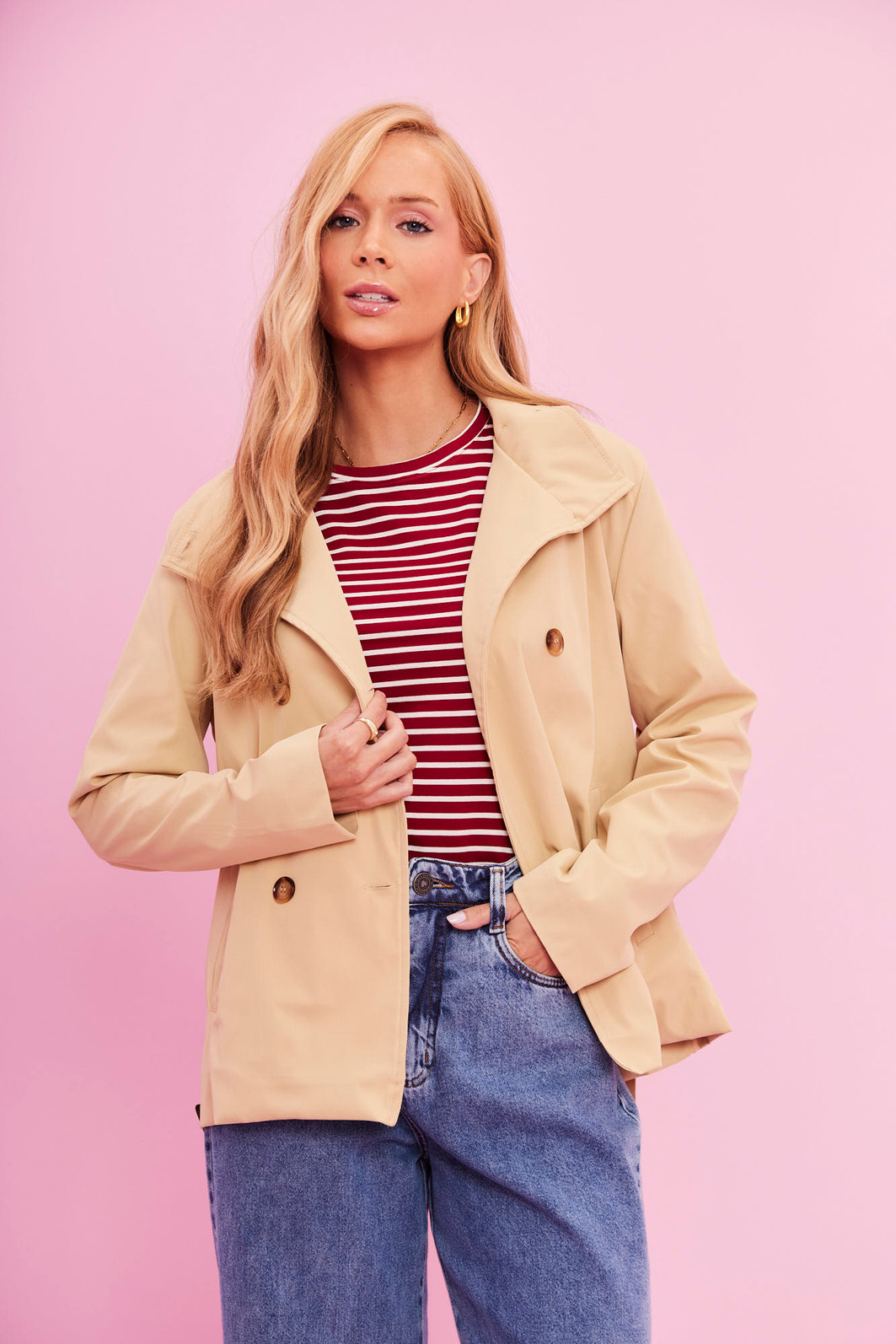 BLUSA LISTRADA COMFY BORDO