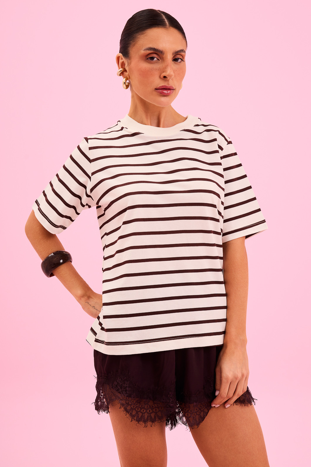 T-SHIRT SLIM LISTRADA