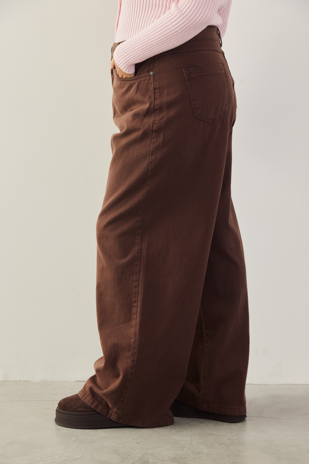 CALÇA JEANS WIDE LEG MARROM CALÇA JEANS WIDE LEG MARROM