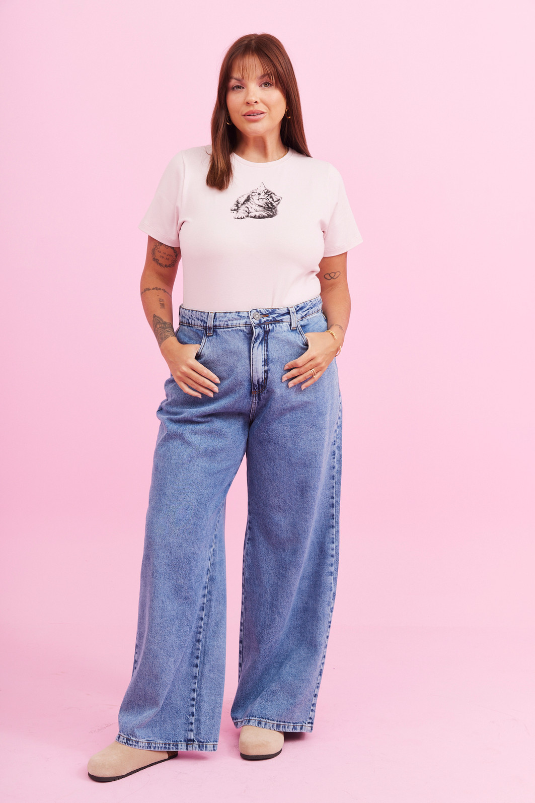 BABY TEE CAT ROSA CLARO BABY TEE CAT ROSA CLARO