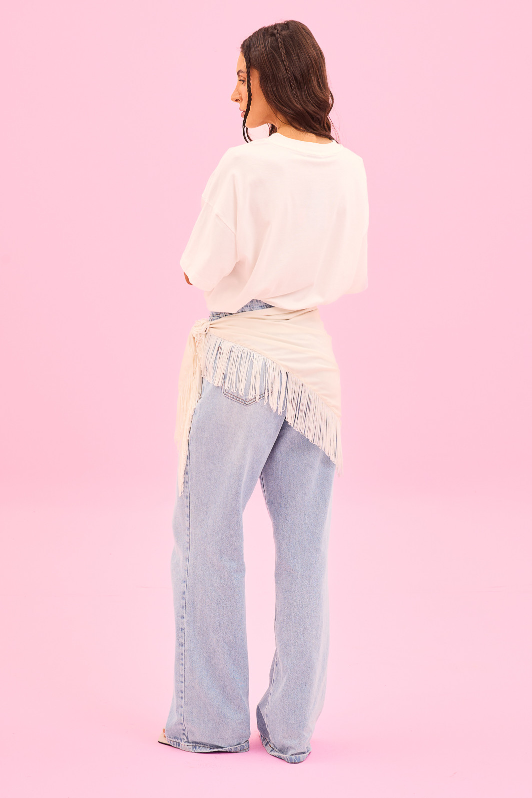 LENÇO COM FRANJA OFF WHITE LENÇO COM FRANJA OFF WHITE