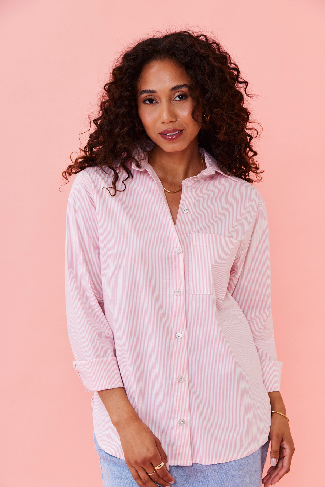 CAMISA GABRIELA LISTRADO ROSA CAMISA GABRIELA LISTRADO ROSA