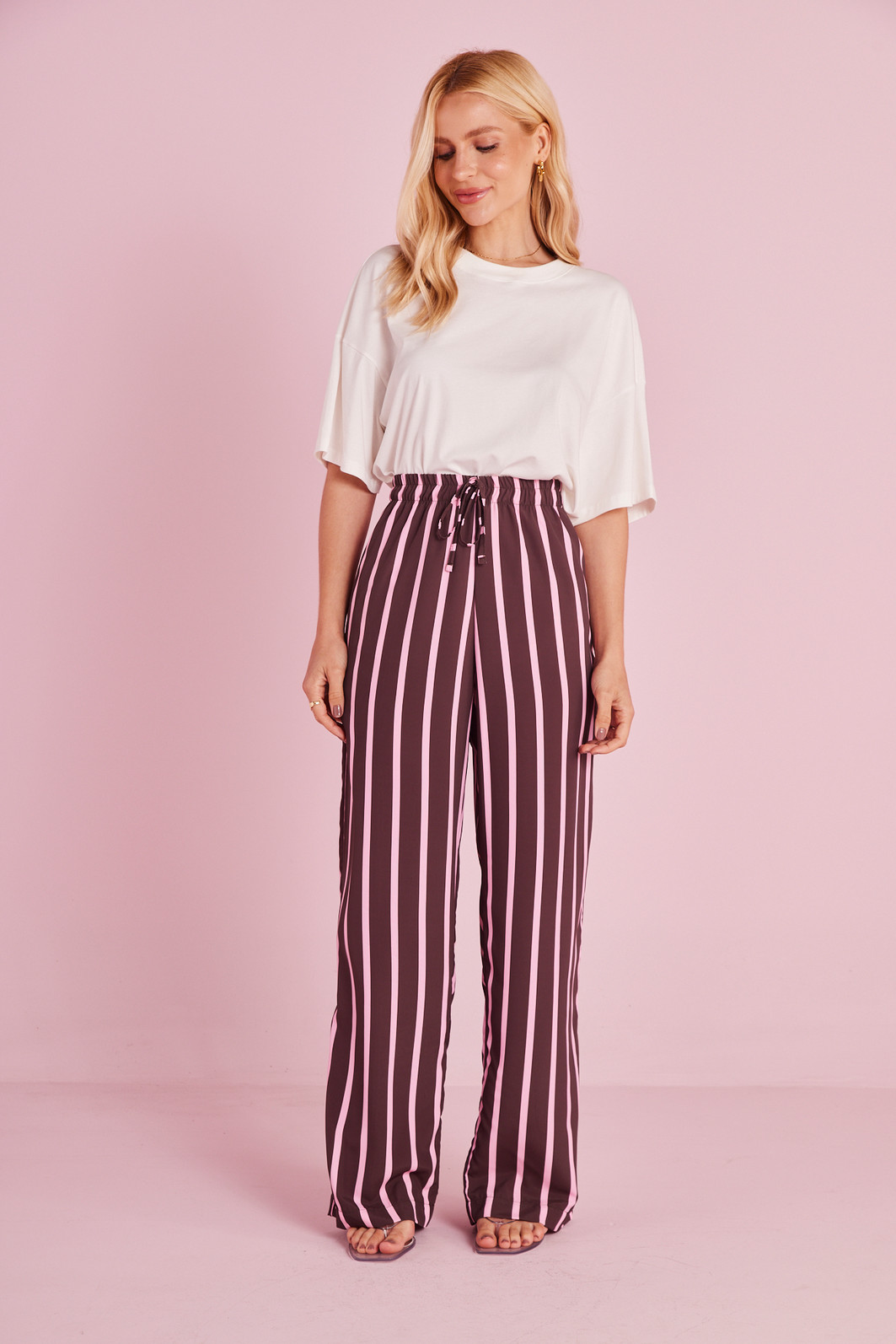 CALÇA LISTRA JULIA LISTRADO ROSA CALÇA LISTRA JULIA LISTRADO ROSA