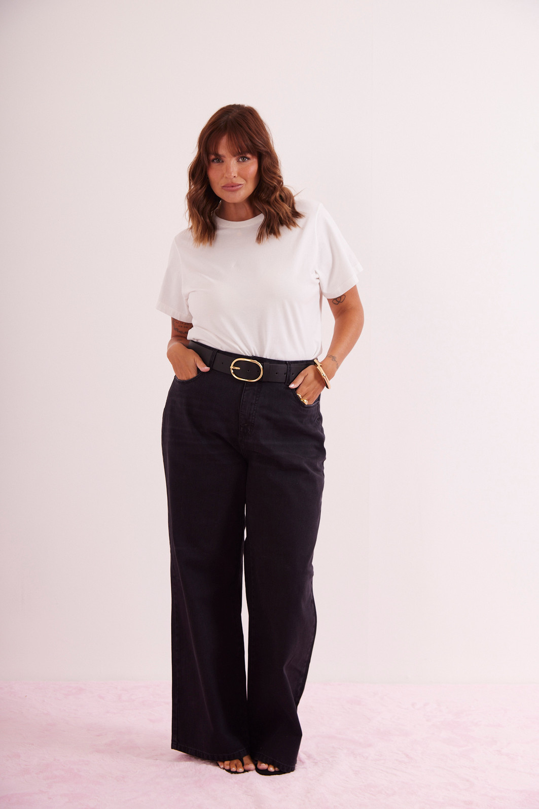 CALÇA WIDE LEG BLACK JEANS PRETO ESTONADO CALÇA WIDE LEG BLACK JEANS PRETO ESTONADO