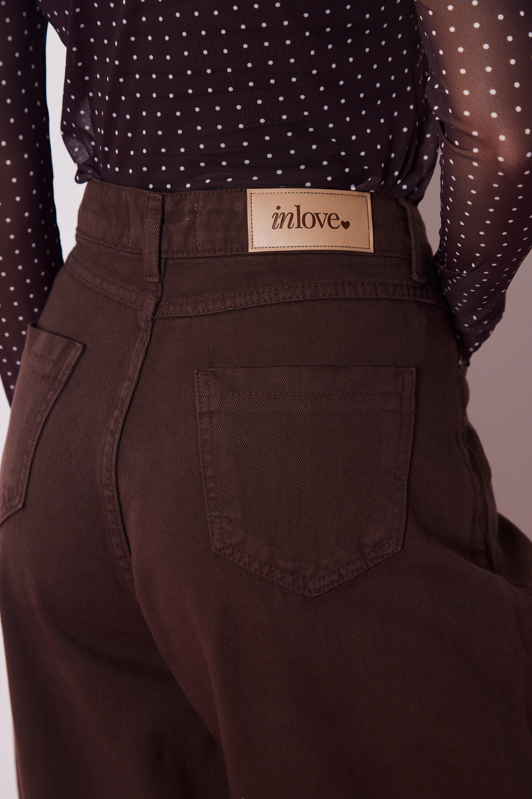 CALÇA JEANS WIDE LEG MARROM CALÇA JEANS WIDE LEG MARROM
